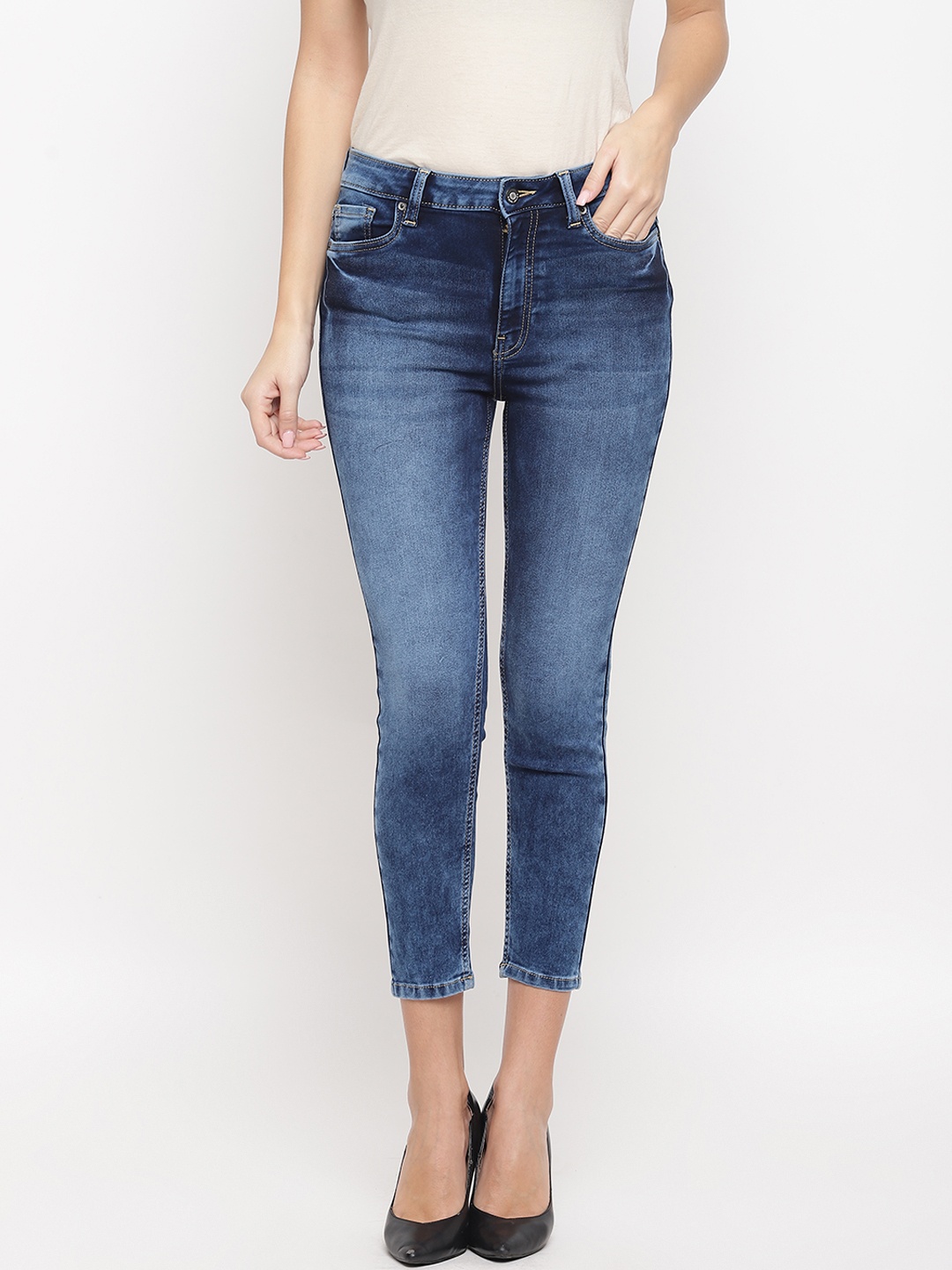Aeropostale Women Blue Slim Fit High-Rise Clean Look Jeans