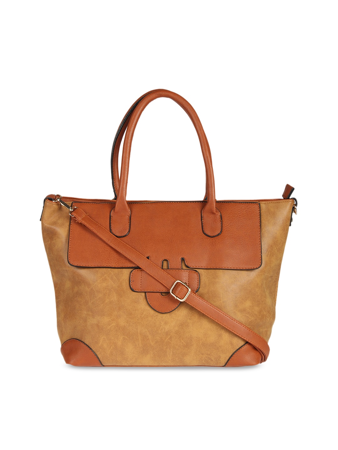 red pout Brown Solid Handheld Bag