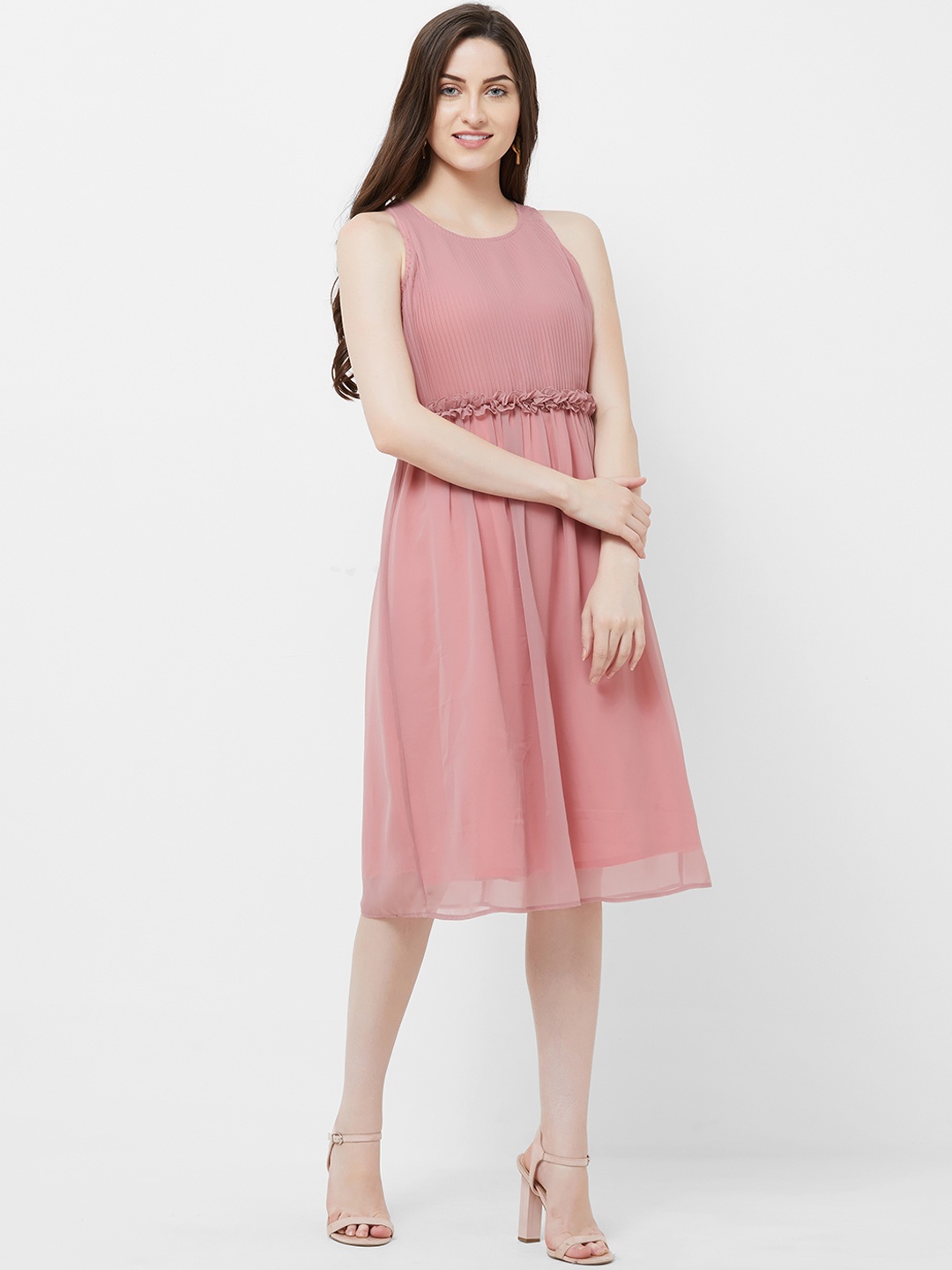 MISH Women Pink Solid A-Line Dress
