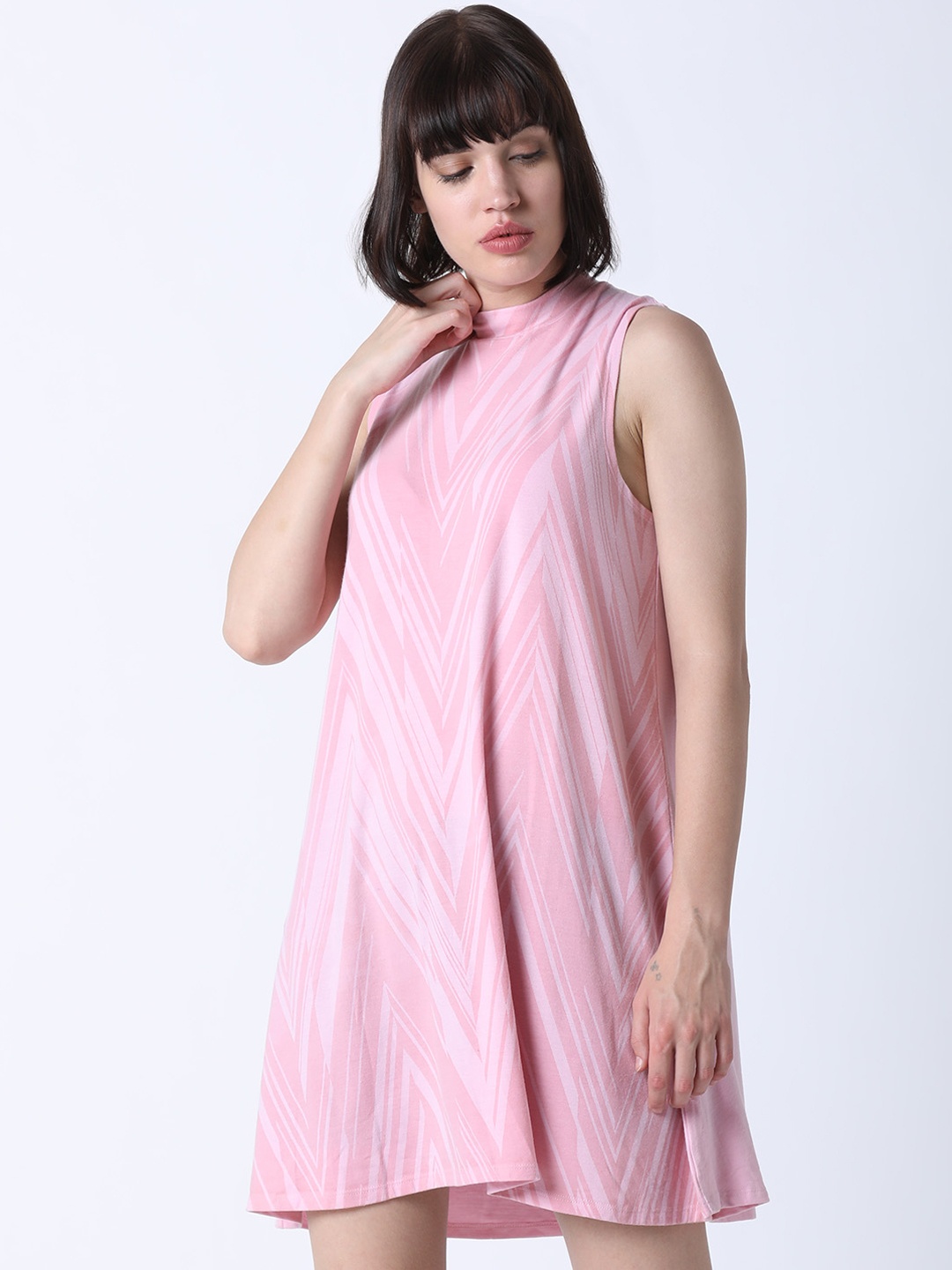 Huetrap Women Pink Printed T-shirt Dress