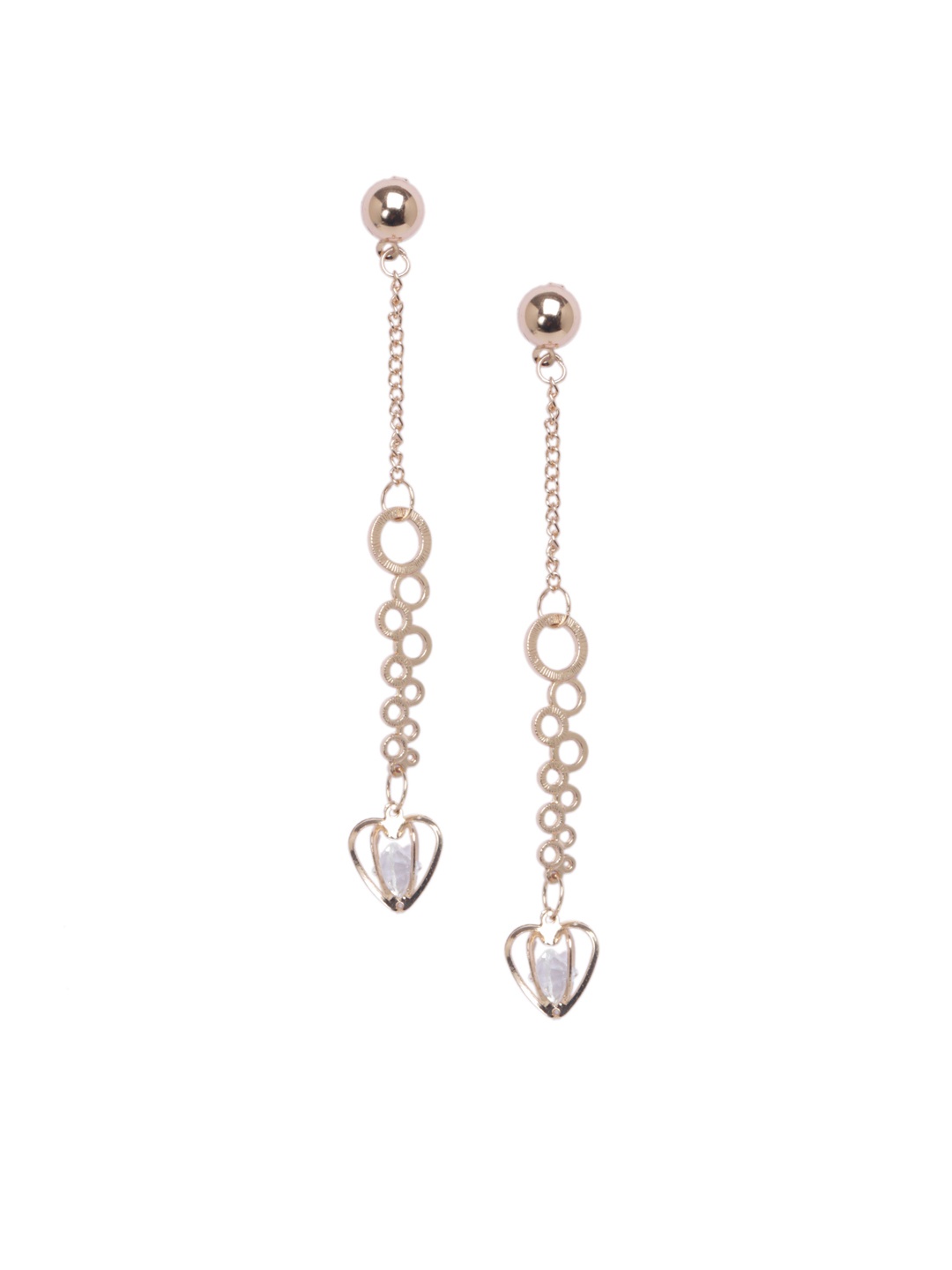 DIVA WALK Gold-Plated & White Handcrafted Contemporary Drop Earrings