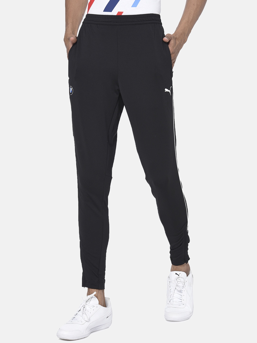 PUMA Motorsport Men Black BMW Motorsport Lighweight Slim Fit Solid Motorsport Track Pants