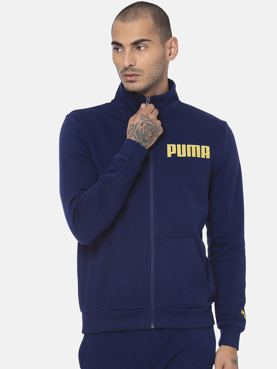 Puma Men Blue Graphic Sweat VII Printed Sweatshirt