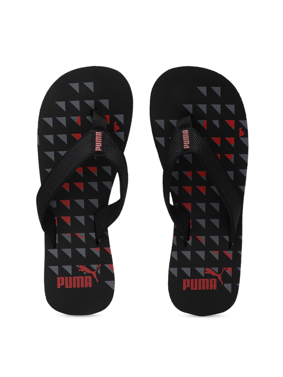 Puma Unisex Black Printed Tetris Thong Flip-Flops