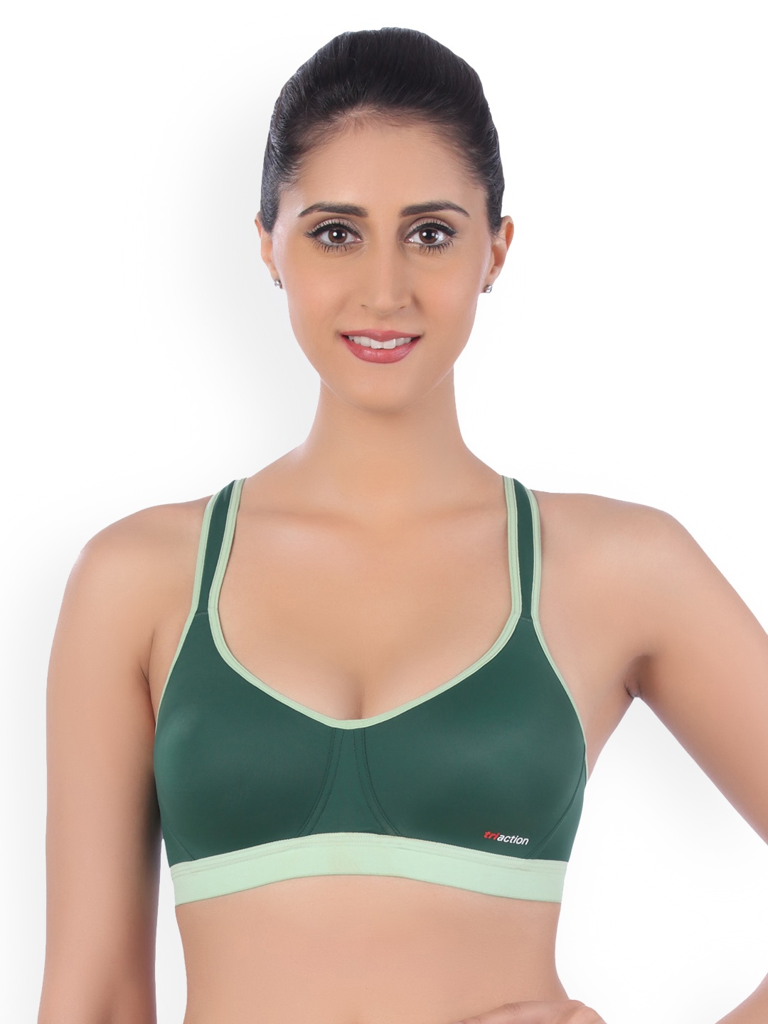 Triumph Triaction 36 Padded Wireless Racer Back High Bounce Control Sports Bra, Green