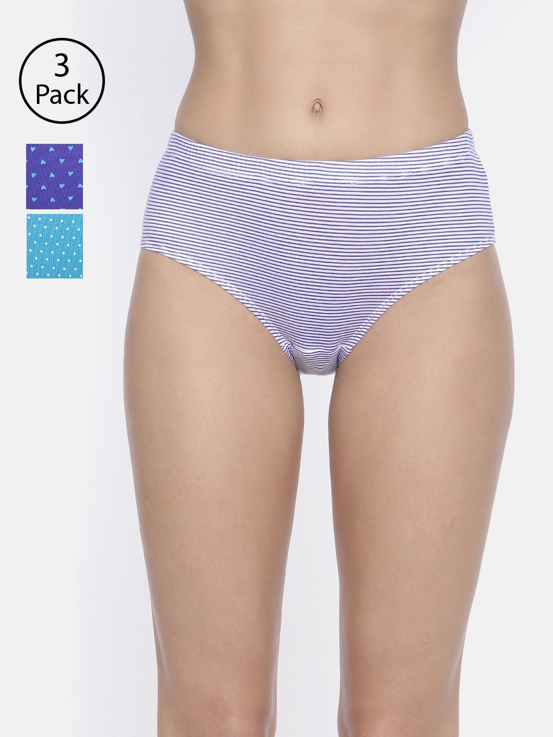 Bitz Women Pack Of 3 Assorted Hipster Briefs MHI001