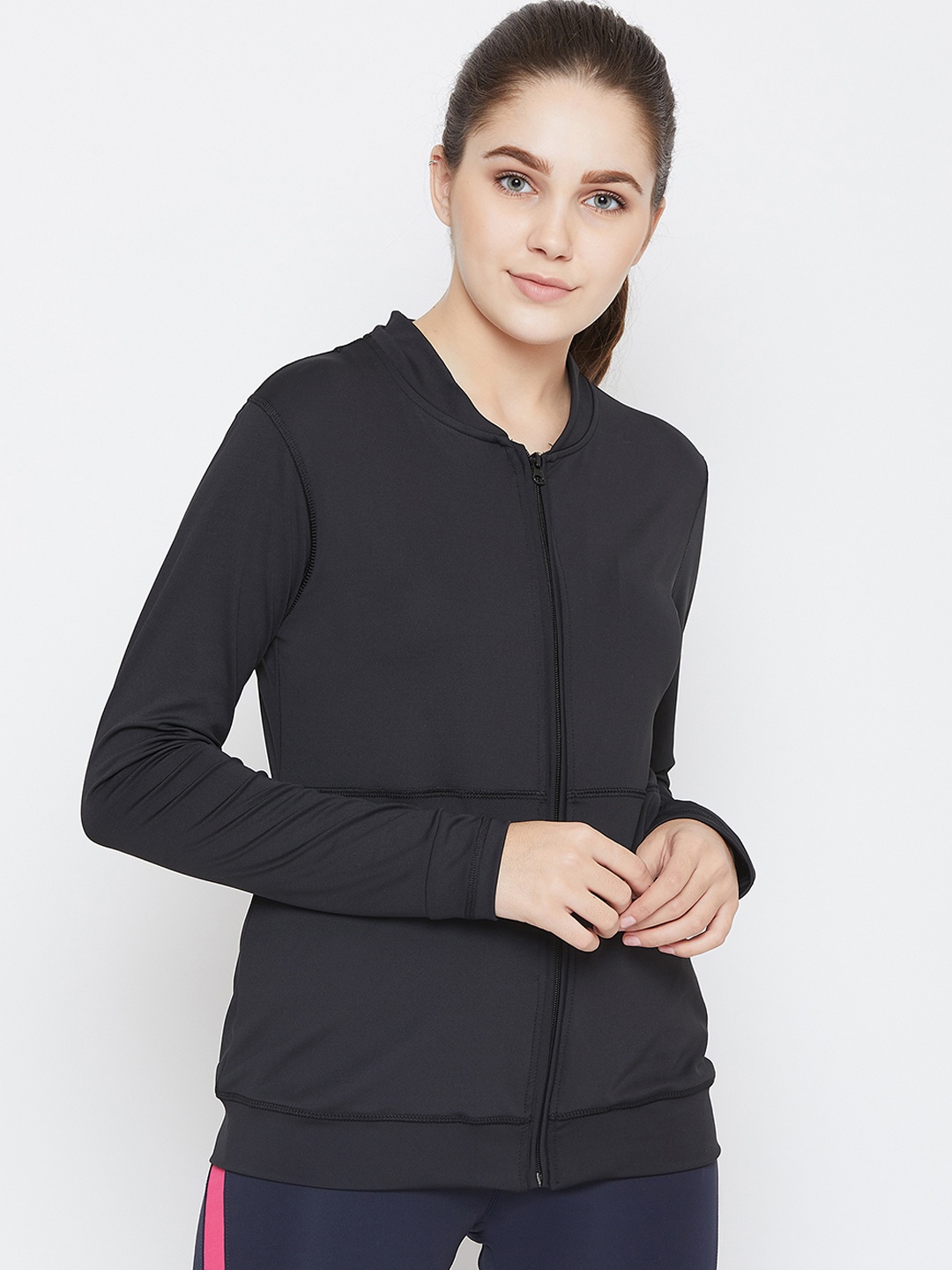 PERFKT-U Women Black Solid Sweatshirt