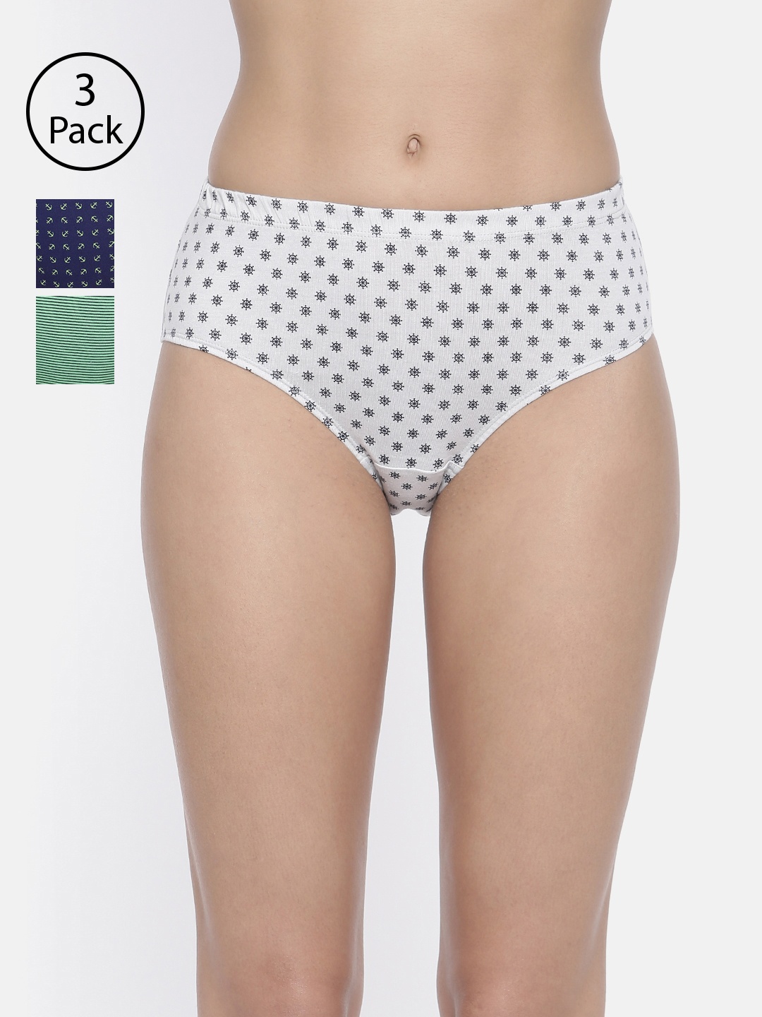Bitz Women Pack Of 3 Assorted Hipster Briefs MHI001