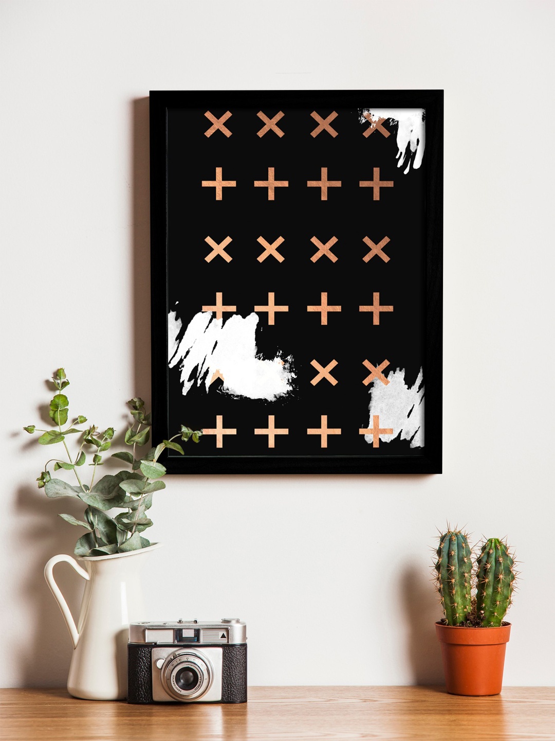 Art Street Black & Copper-Toned Printed Synthetic Wood Framed Individual Wall Art