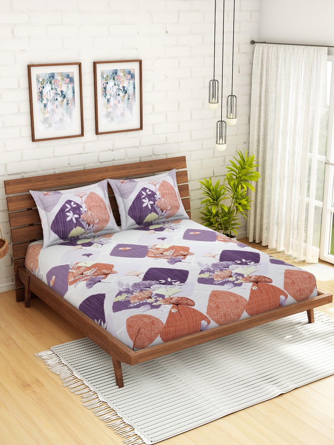 WELHOME Purple & White Floral 200 TC 1 Microfibre Queen Bedsheet with 2 Pillow Covers
WELHOME Purple & White Floral 200 TC 1 Microfibre Queen Bedsheet with 2 Pillow Covers