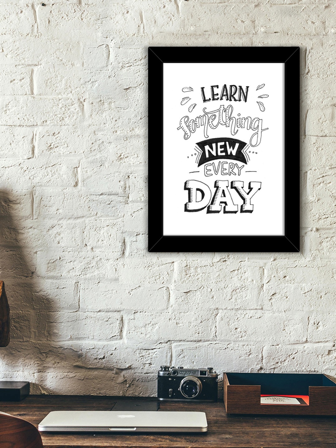 TIED RIBBONS White & Black Printed Inspirational Quote Printed Framed Wall Art