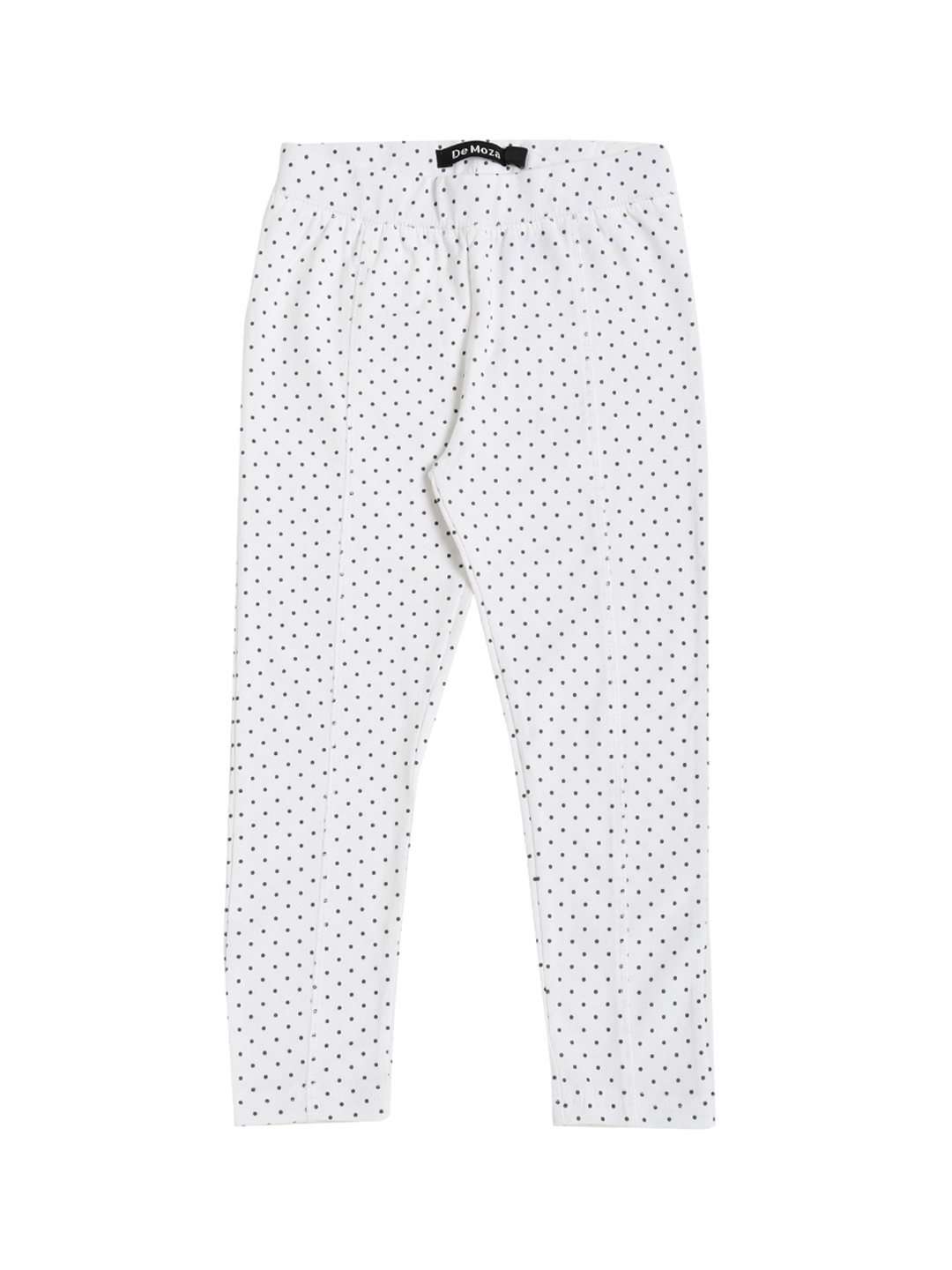 De Moza Girls White Printed Ankle-Length Leggings