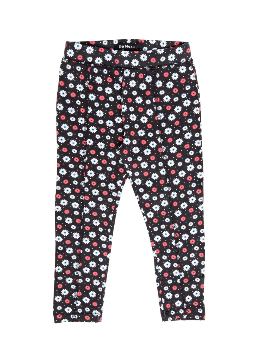 De Moza Girls Black & white Printed Ankle-Length Leggings