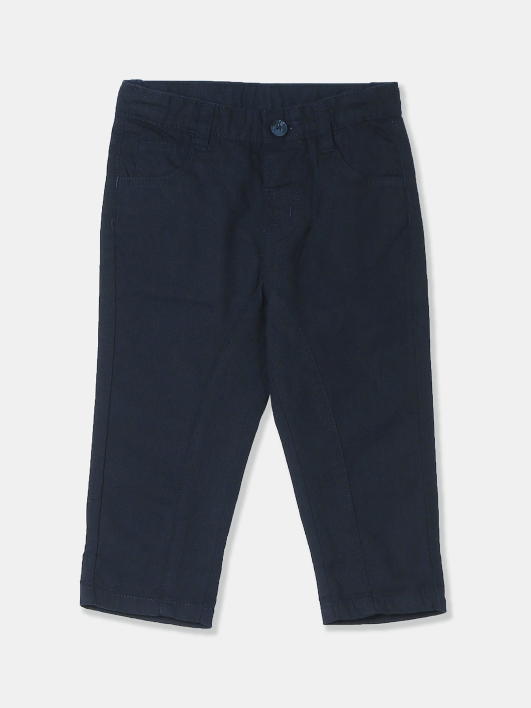 Donuts Infant Blue Regular Fit Solid Regular Trousers