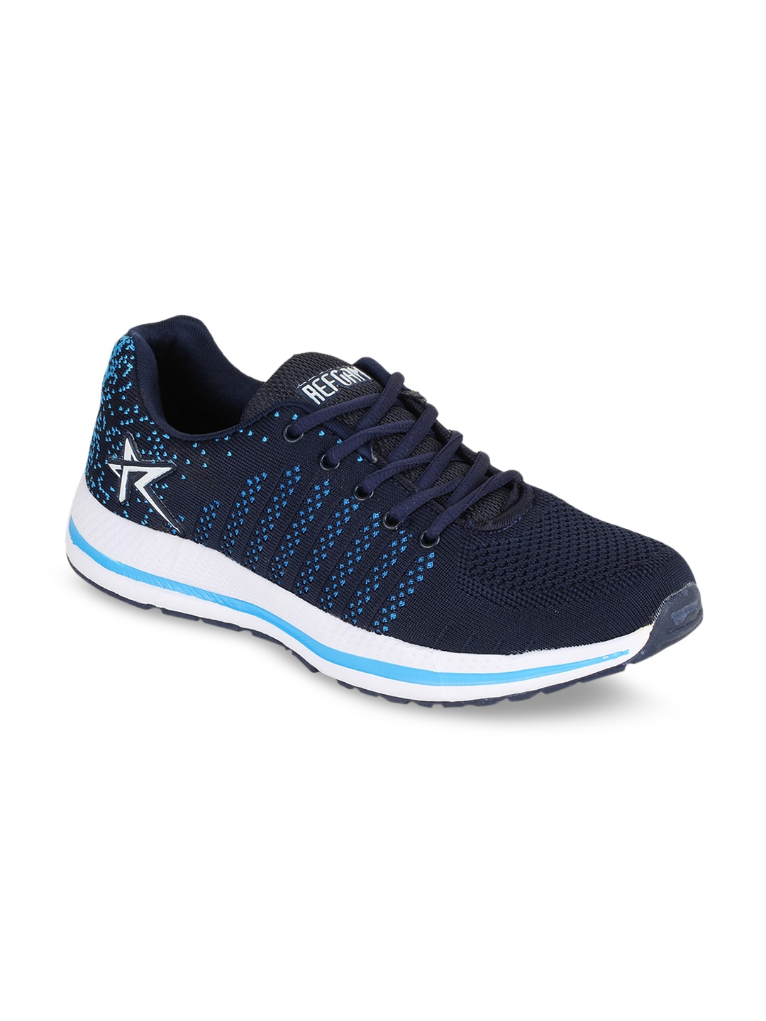 REFOAM Men Navy Blue Mesh Running Shoes
