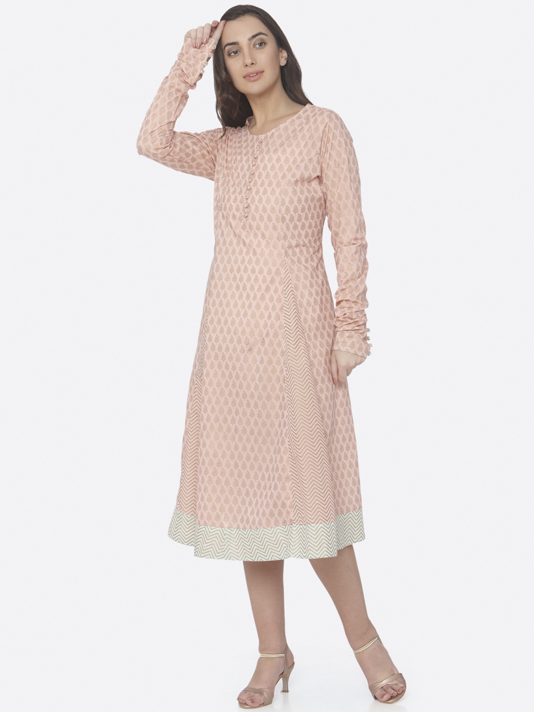 RAISIN Women Pink Printed A-Line Dress