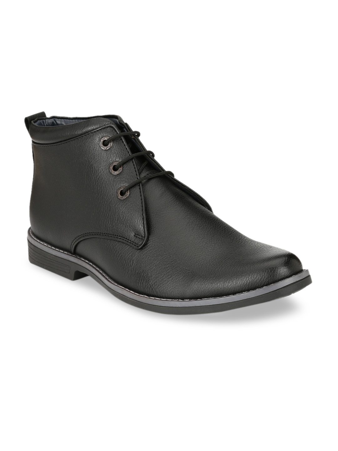 Azzaro Black Men Black Solid Formal Derbys