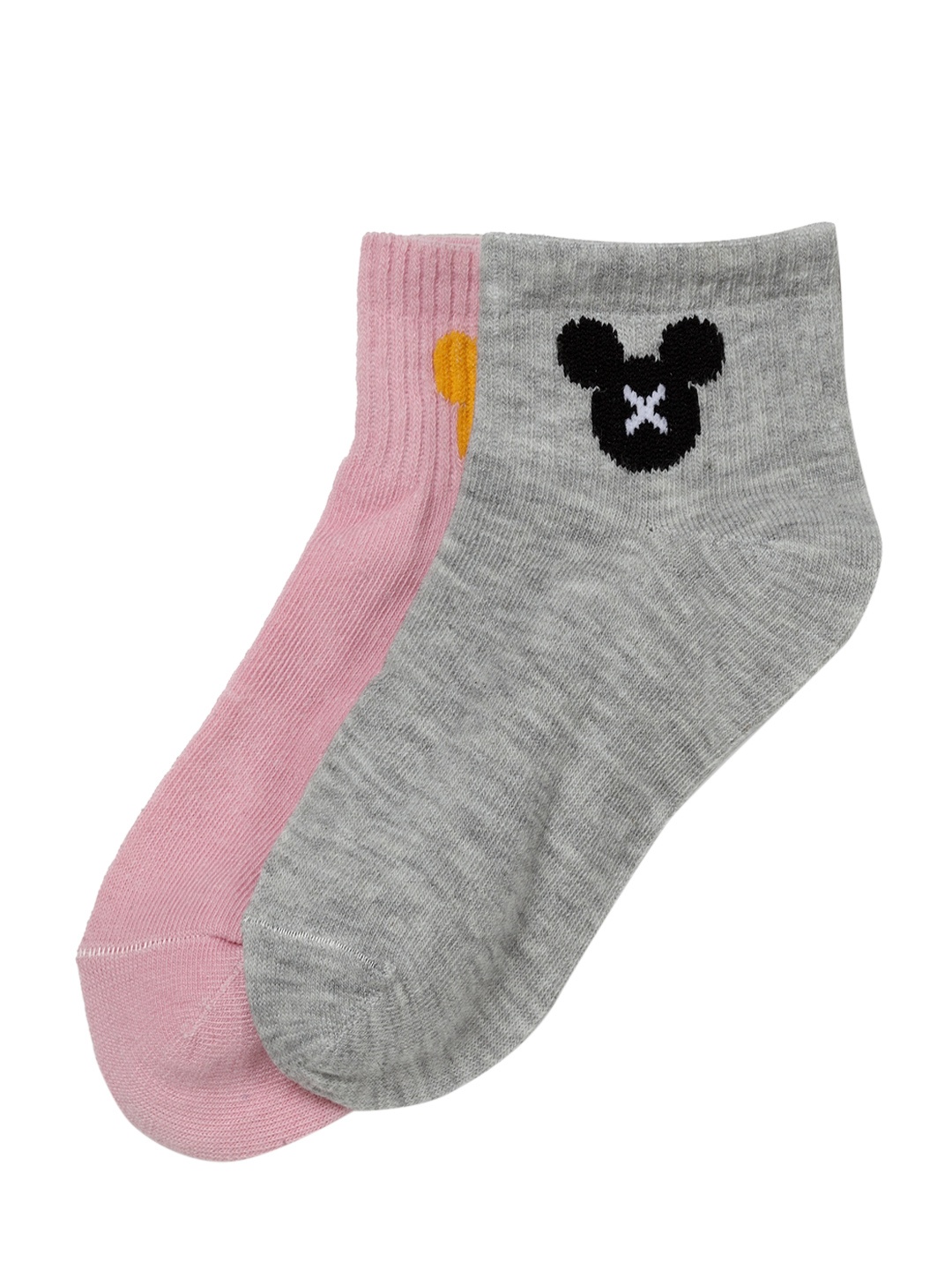 J Style Kids Pack of 2 Solid Ankle Length Socks, Grey