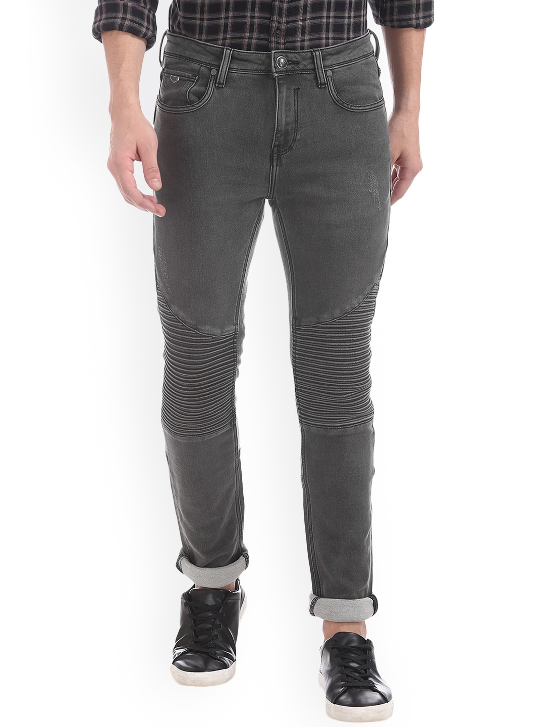 Ed Hardy Men Grey Skinny Fit Mid-Rise Clean Look Stretchable Jeans