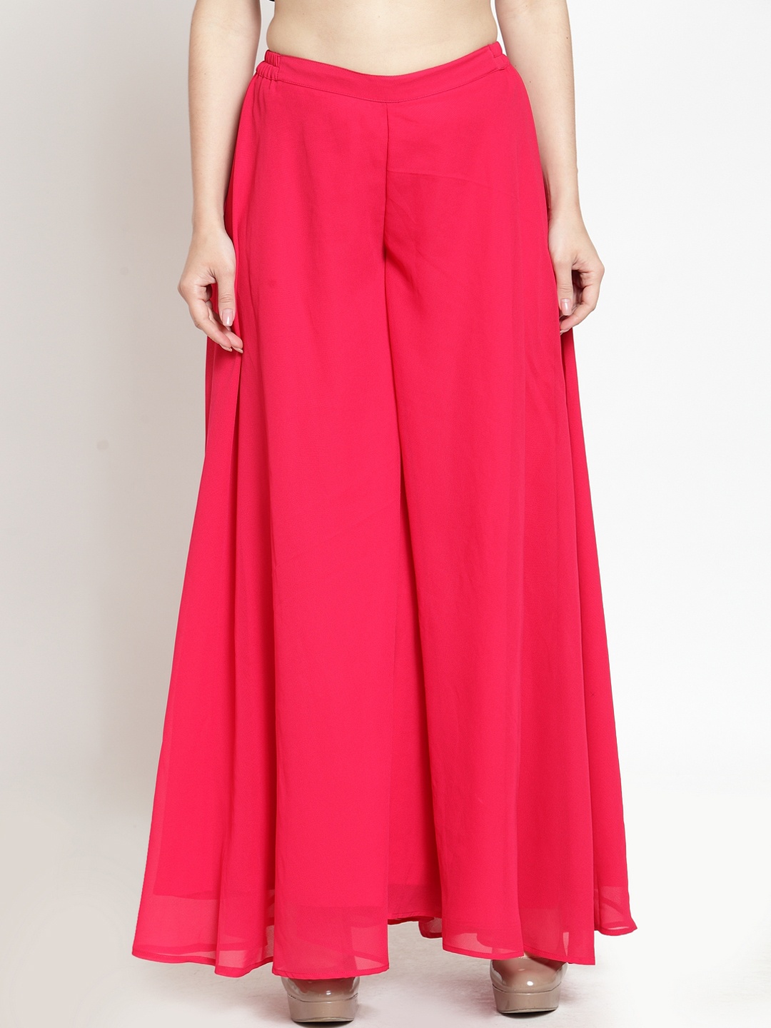 Just Wow Women Pink Regular Fit Solid Anti Fit Trousers