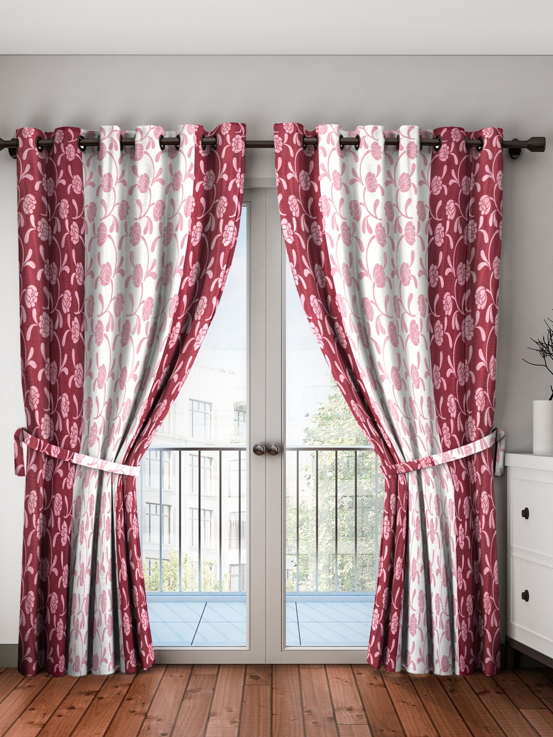 Cortina Maroon Long Door Curtains