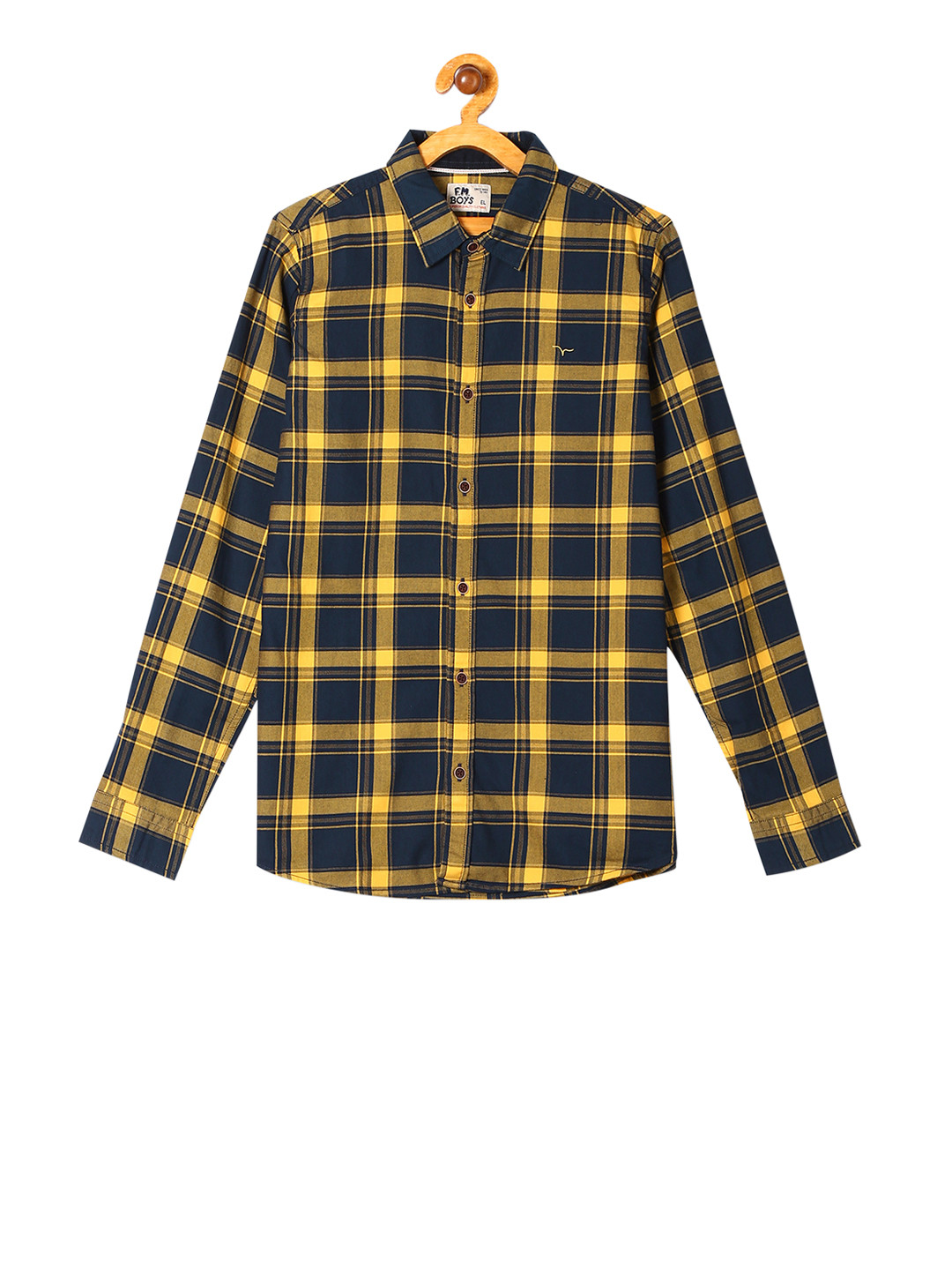 Flying Machine Boys Navy Blue & Mustard Yellow Regular Fit Checked Casual Shirt
Flying Machine Boys Navy Blue & Mustard Yellow Regular Fit Checked Casual Shirt
