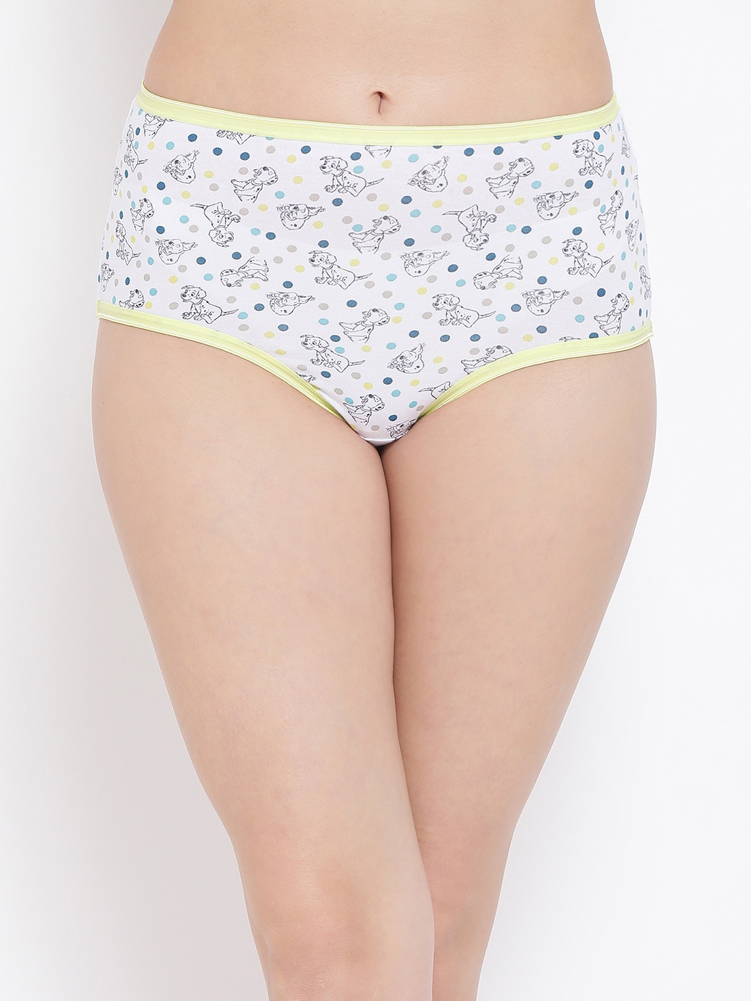 Clovia Women White & Blue Printed High-Rise Hipster Briefs PN3036P18
