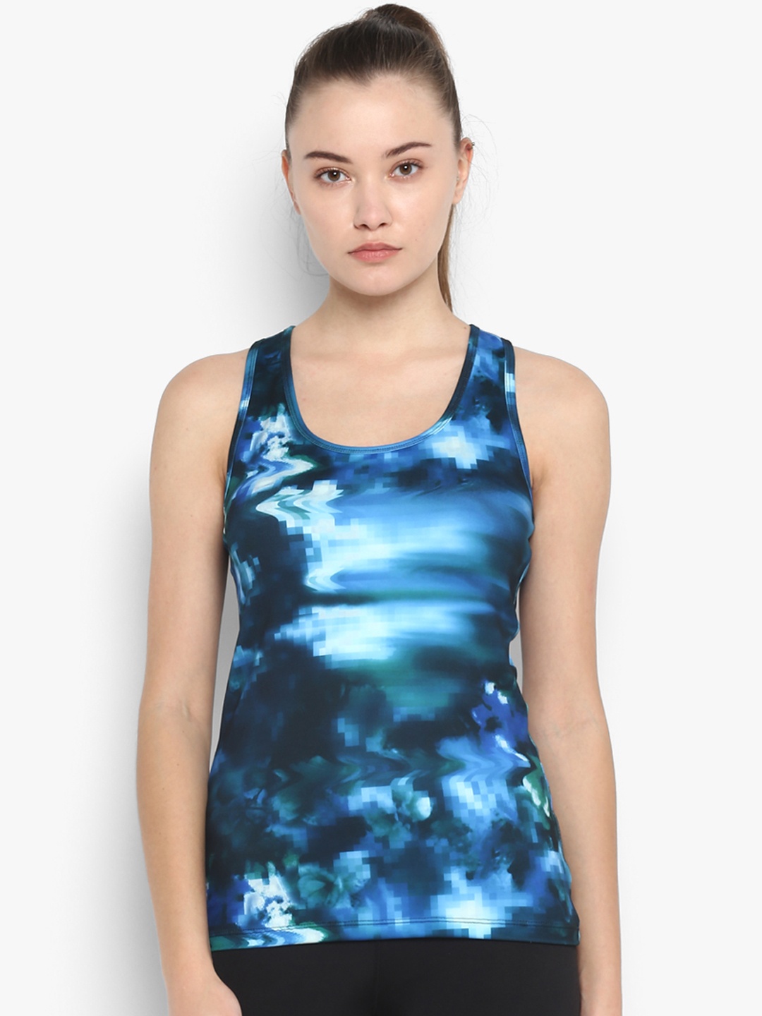 Alcis Women Blue Rajasthan Royals Printed Tank Top