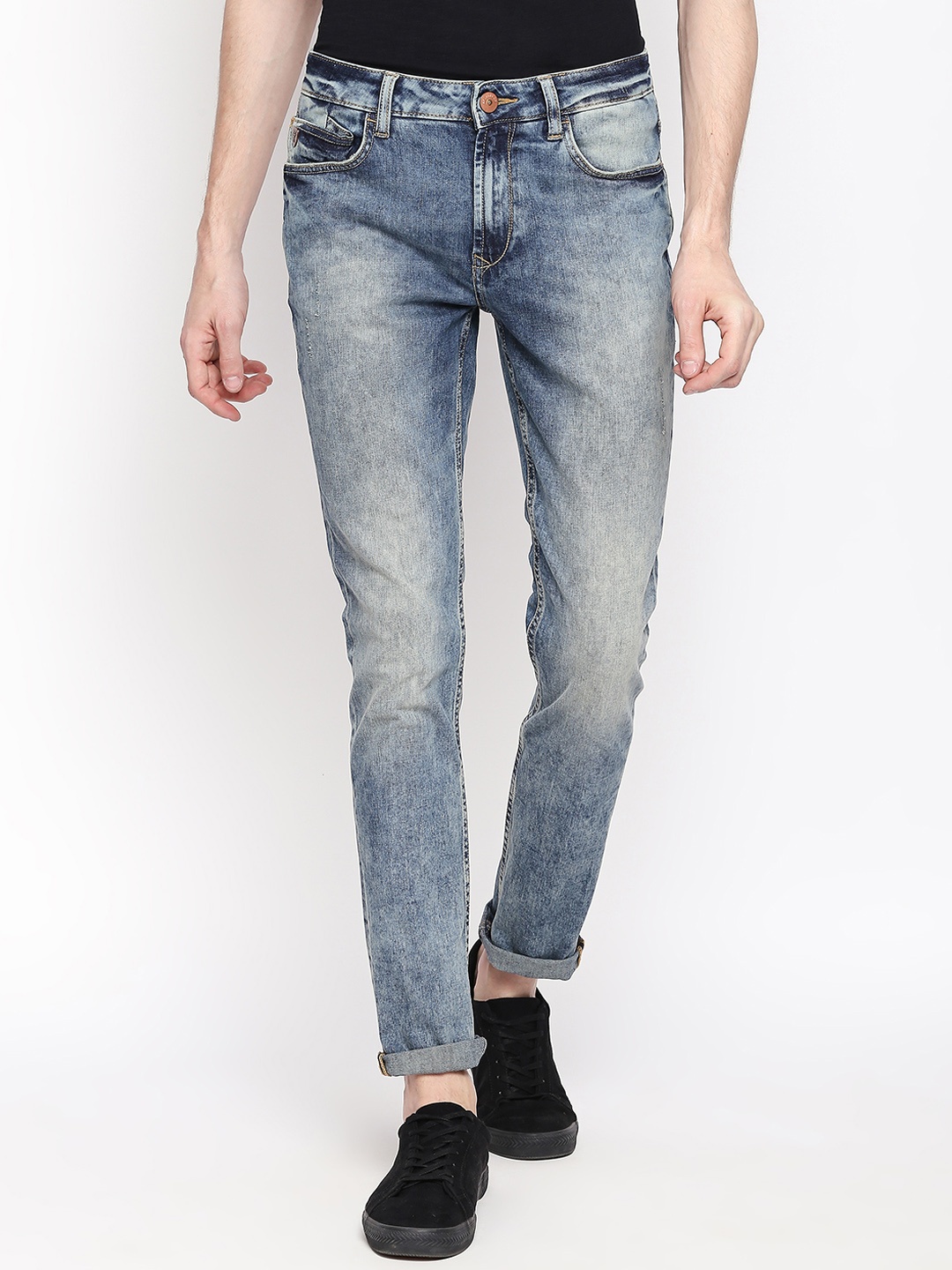 SF JEANS by Pantaloons Men Blue Slim Fit Low-Rise Clean Look Jeans