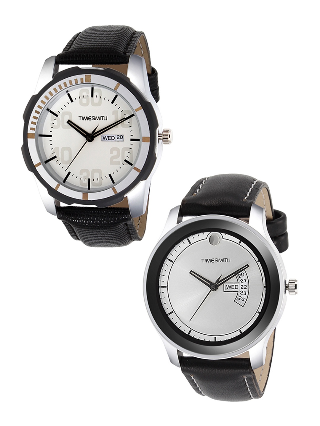 TIMESMITH Men Multicoloured Analogue Leather Set Of 2 Watch TSC-006-012x, Multi