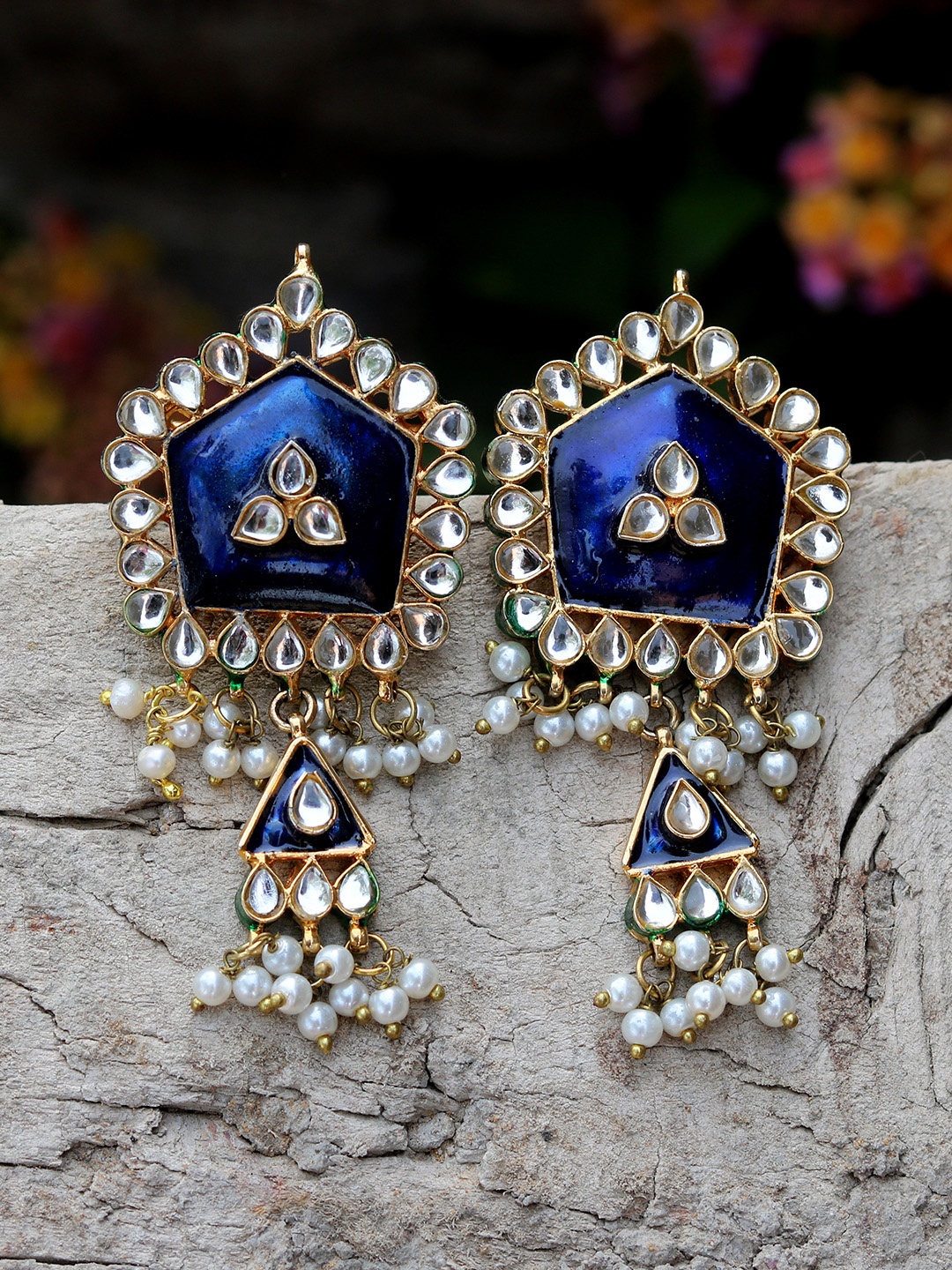 Silvermerc Designs Women Blue & White Gold-Plated Handcrafted Contemporary Drop Earrings
Silvermerc Designs Women Blue & White Gold-Plated Handcrafted Contemporary Drop Earrings