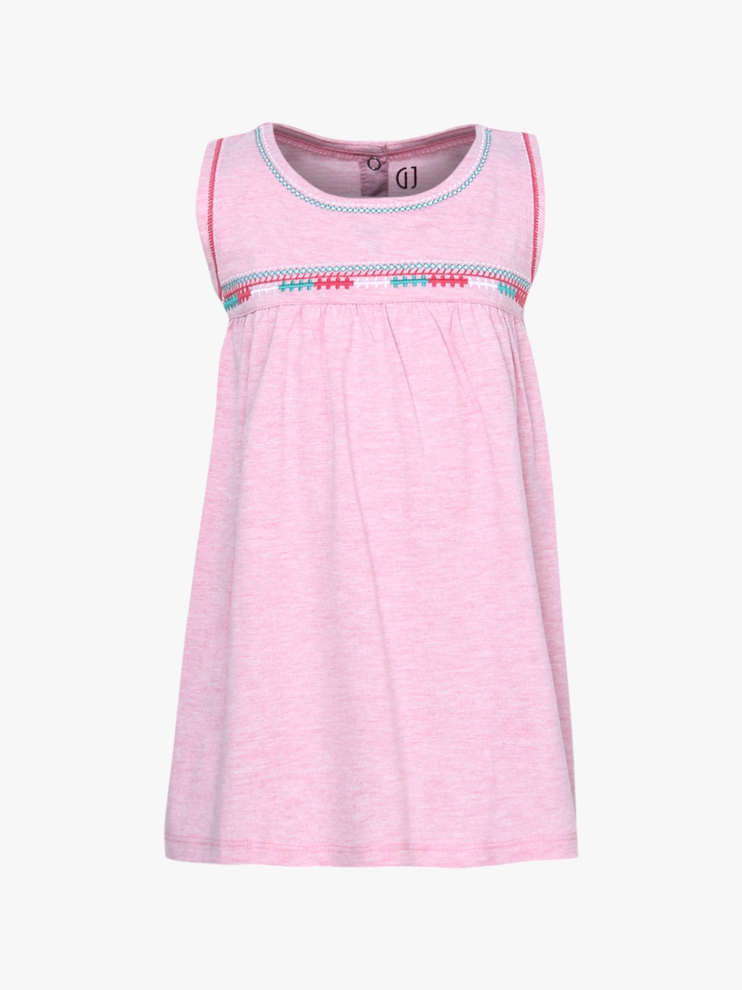 Gini and Jony Girls Pink Solid Empire Dress