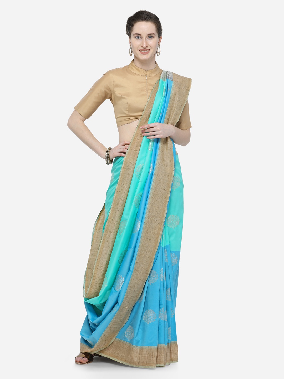 Varkala Silk Sarees Turquoise Blue & Turquoise Blue Silk Blend Woven Design Banarasi Saree
Varkala Silk Sarees Turquoise Blue & Turquoise Blue Silk Blend Woven Design Banarasi Saree
