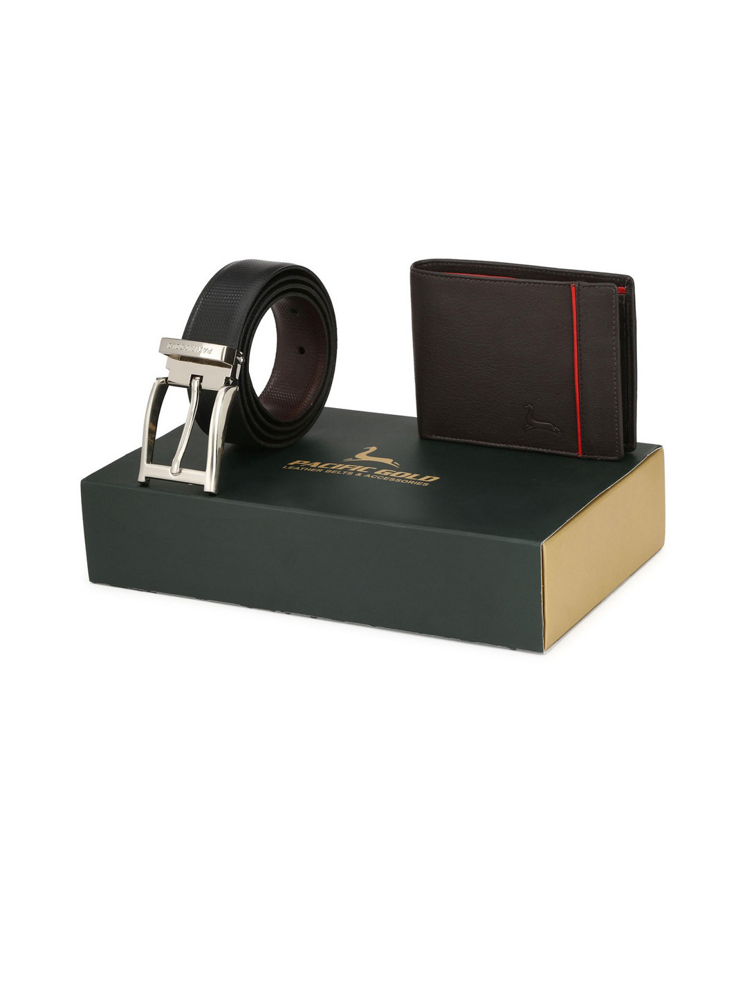 Pacific Gold Reversible 30" Belt And Wallet Combo Gift Set For Men, Brown 
Pacific Gold Reversible 30" Belt And Wallet Combo Gift Set For Men, Brown