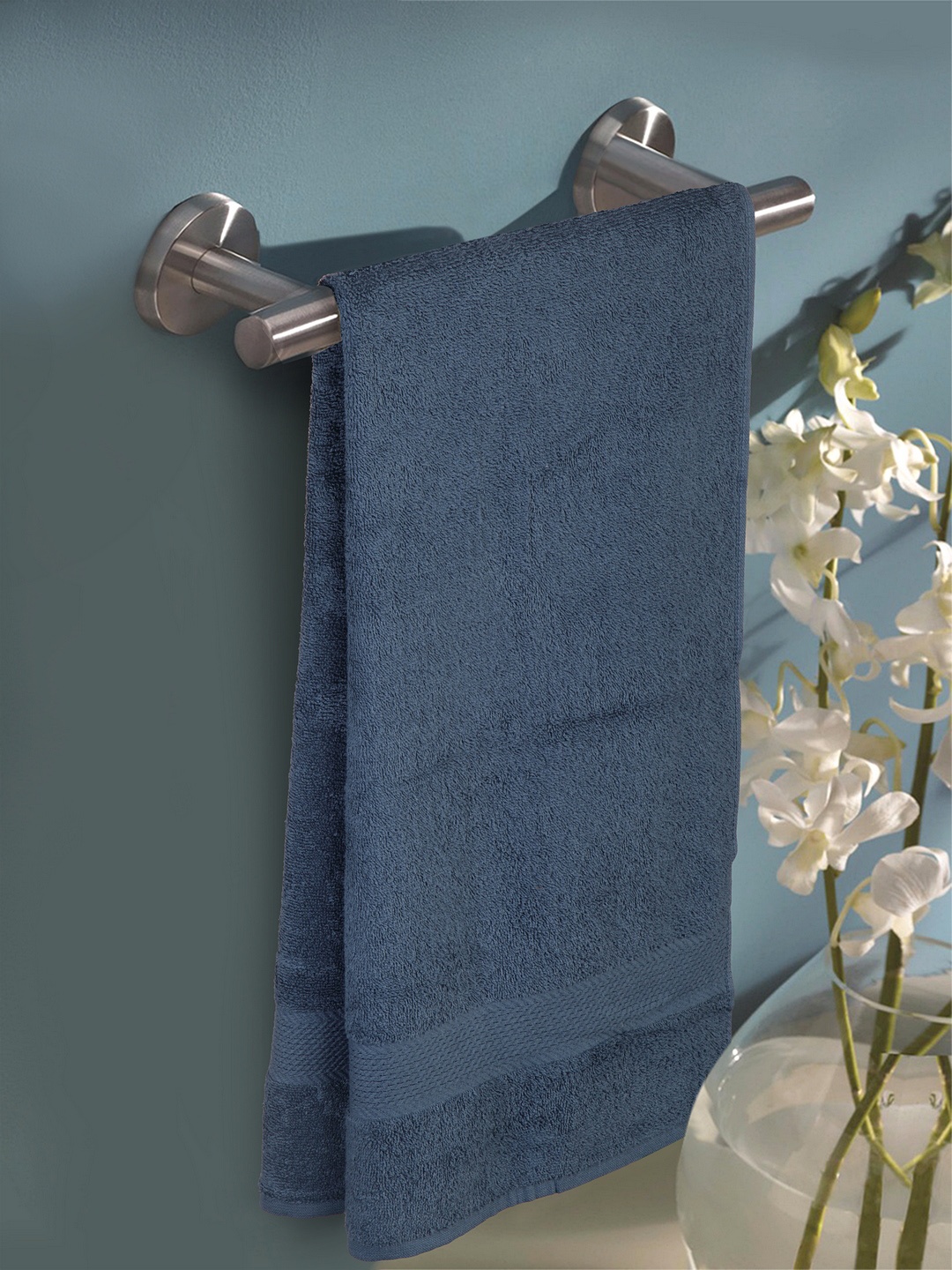 BIANCA Unisex Navy Blue Solid 400GSM Bath Towel