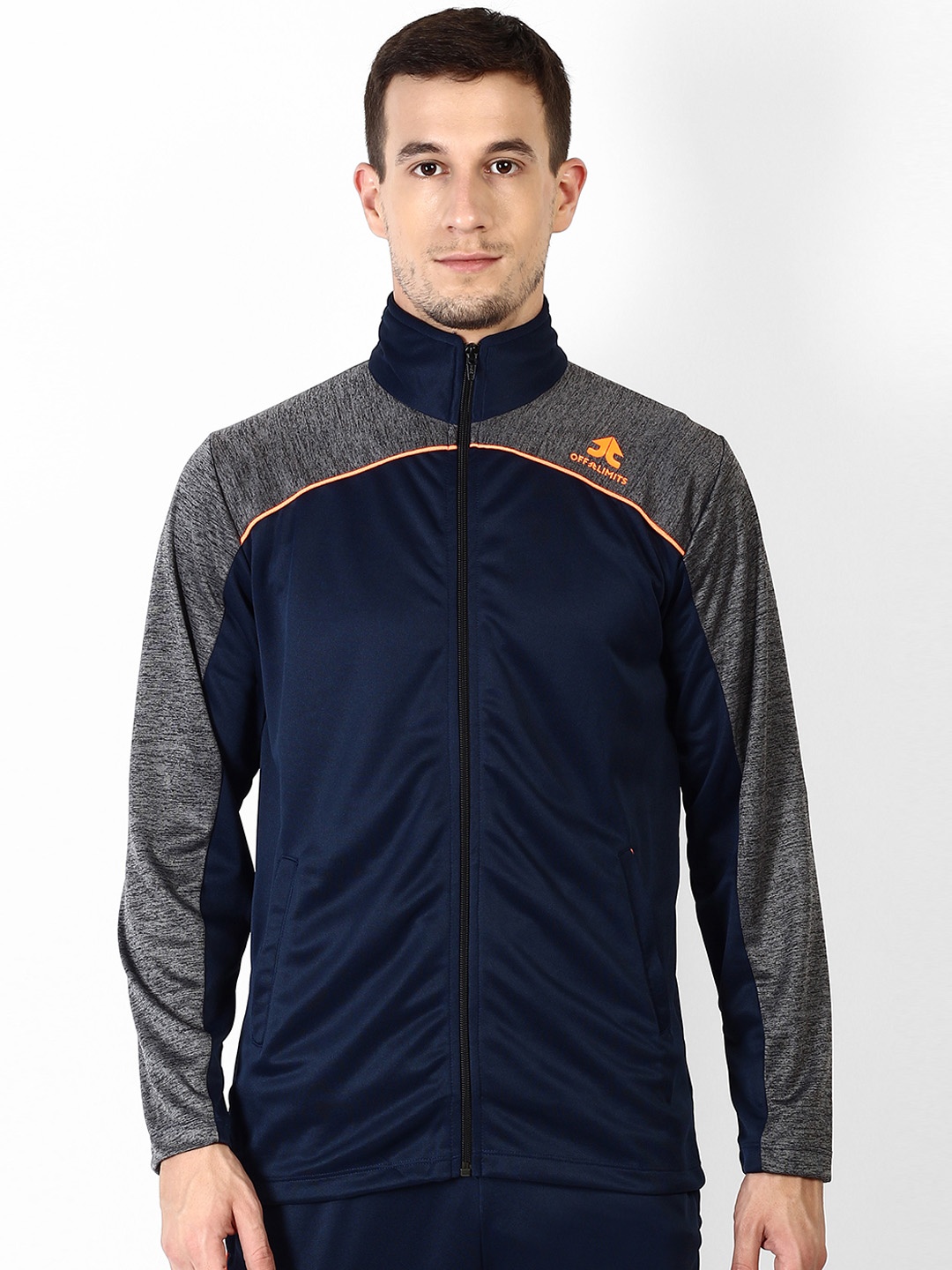OFF LIMITS Men Navy Blue Solid Tracksuit