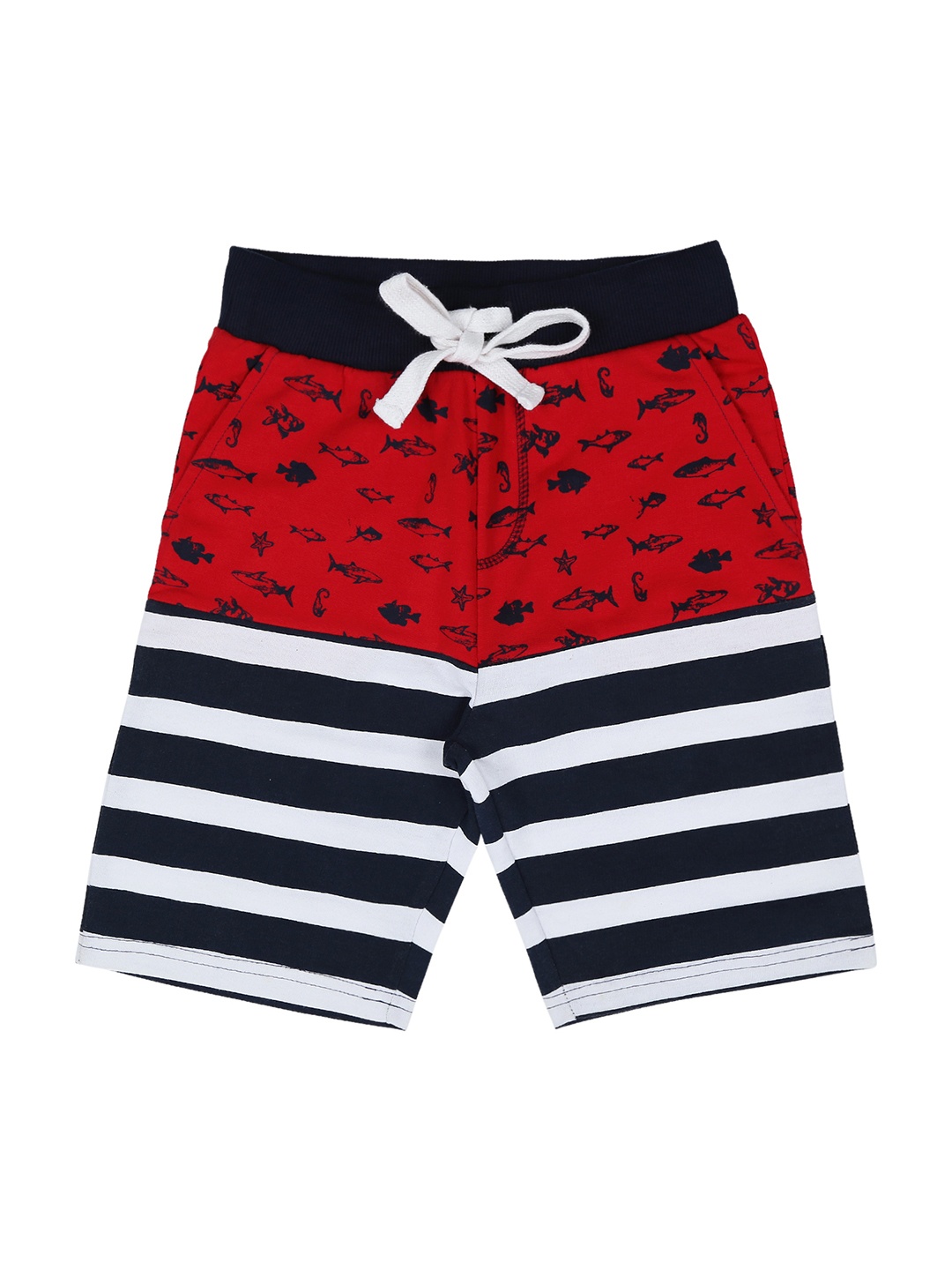 Pantaloons Junior Boys Red Printed Regular Fit Regular Shorts