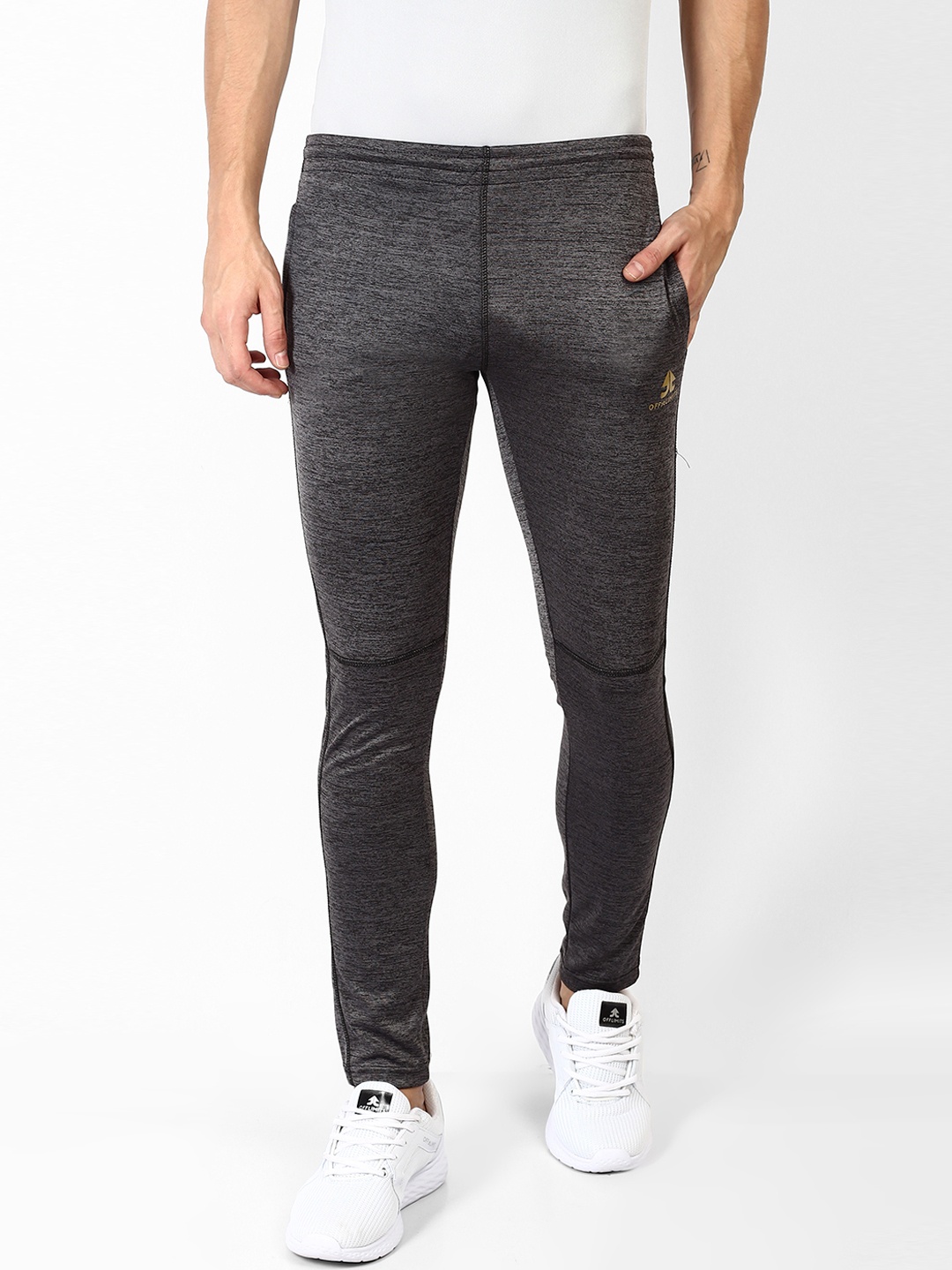 OFF LIMITS Men Grey Solid Straight-Fit Trackpants