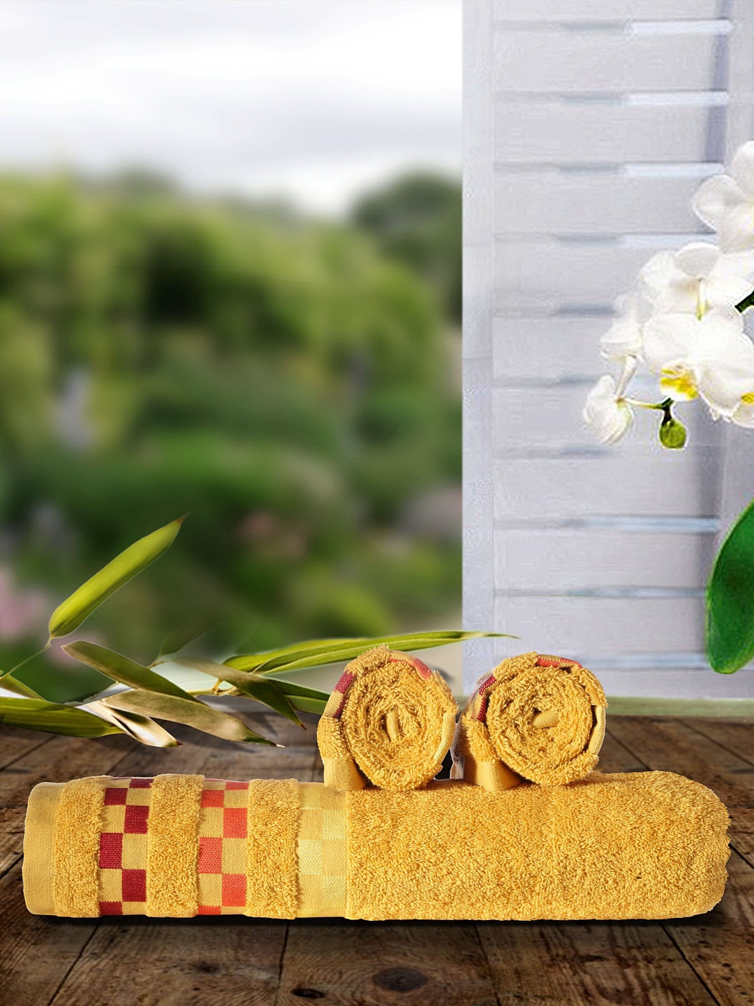 BIANCA Set of 3 Yellow 450GSM Towel Set