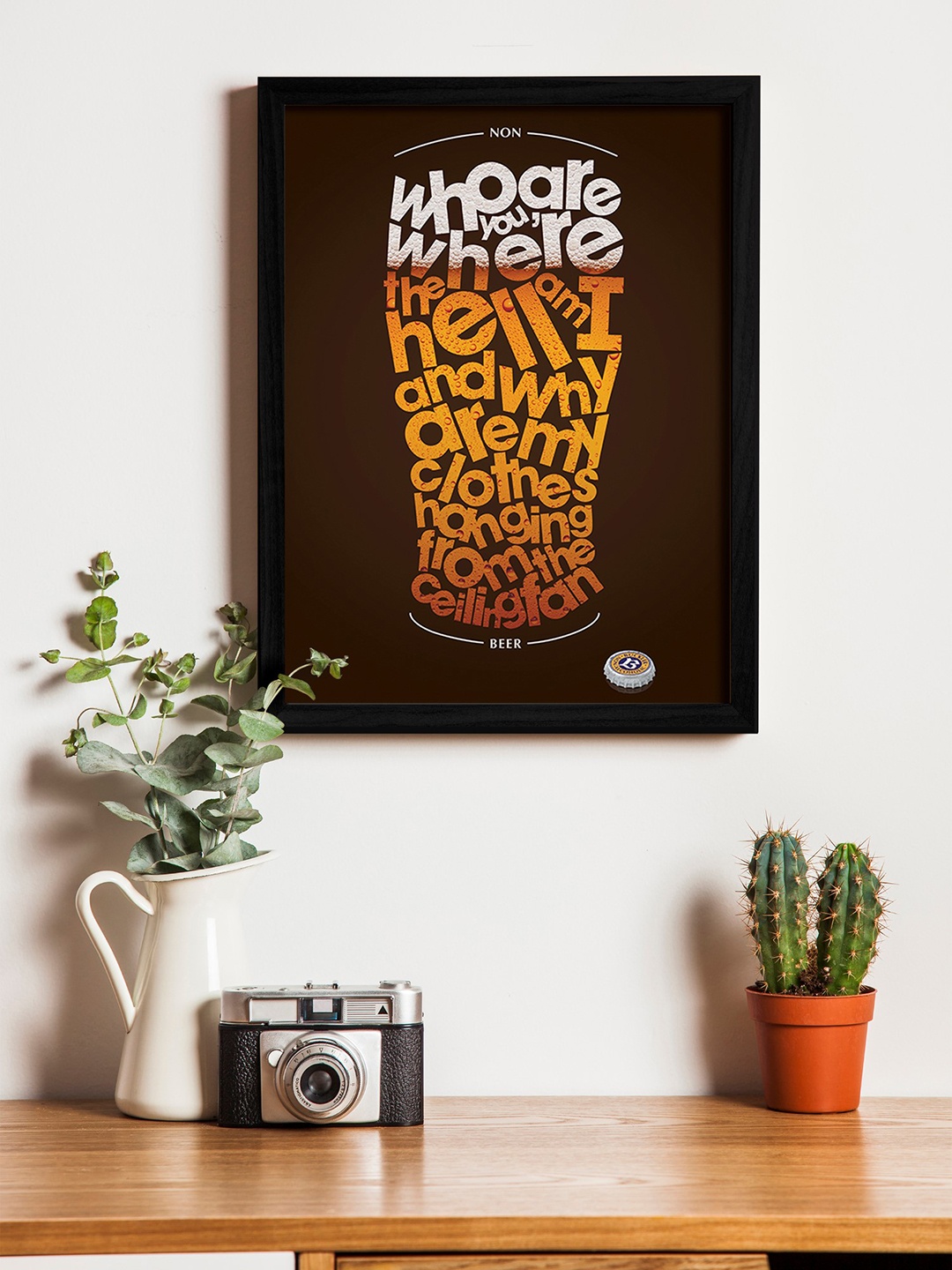 Art Street Brown & Black Wall Art With Wooden Frame