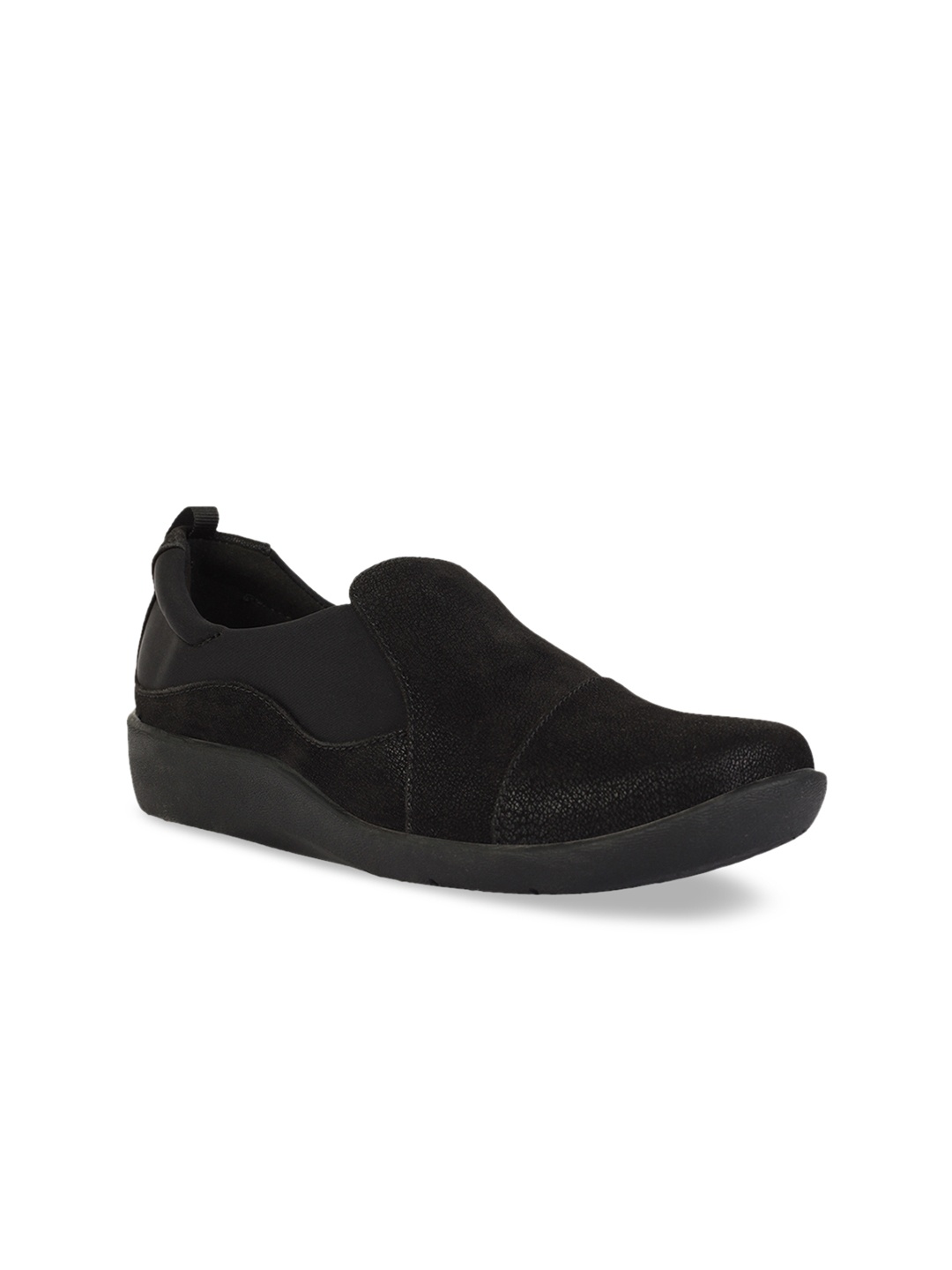 Clarks Women Black Slip-On Sneakers