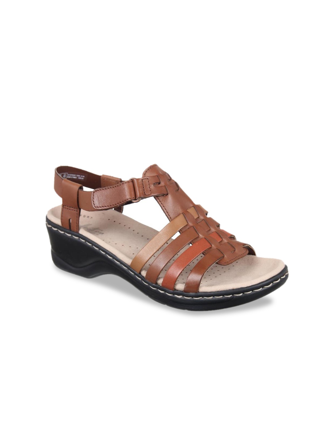 Clarks Women Brown Solid Leather Block Heels