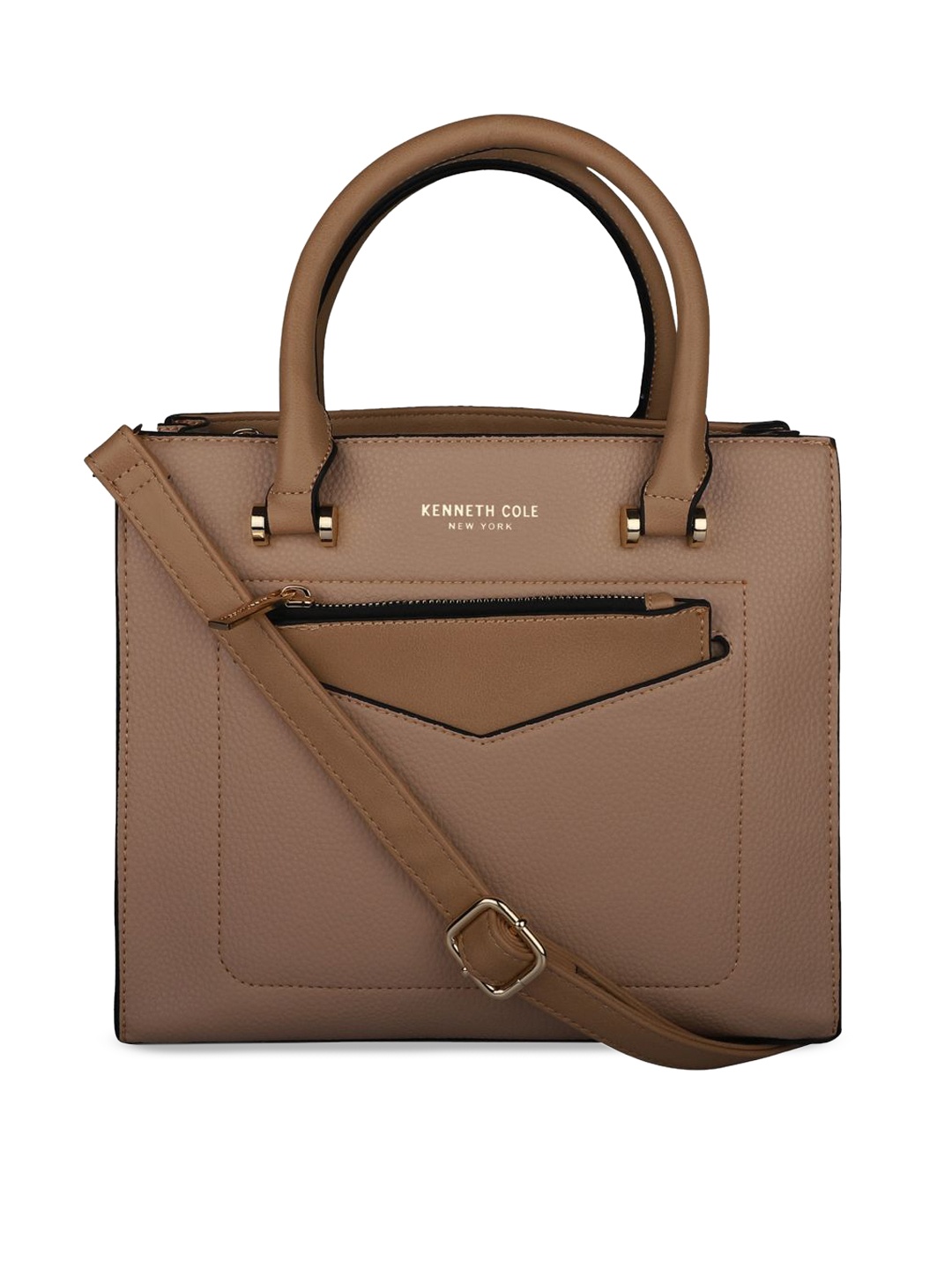 Kenneth Cole Beige Solid Handheld Bag