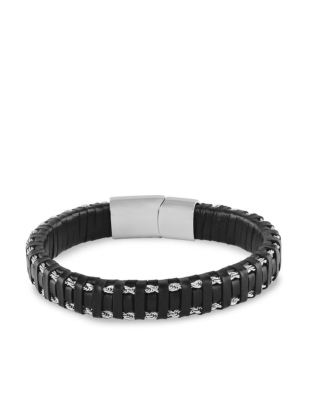 bodha Black Leather Multistrand Bracelet