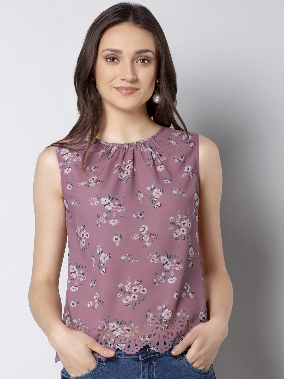 FabAlley Women Pink Printed Top