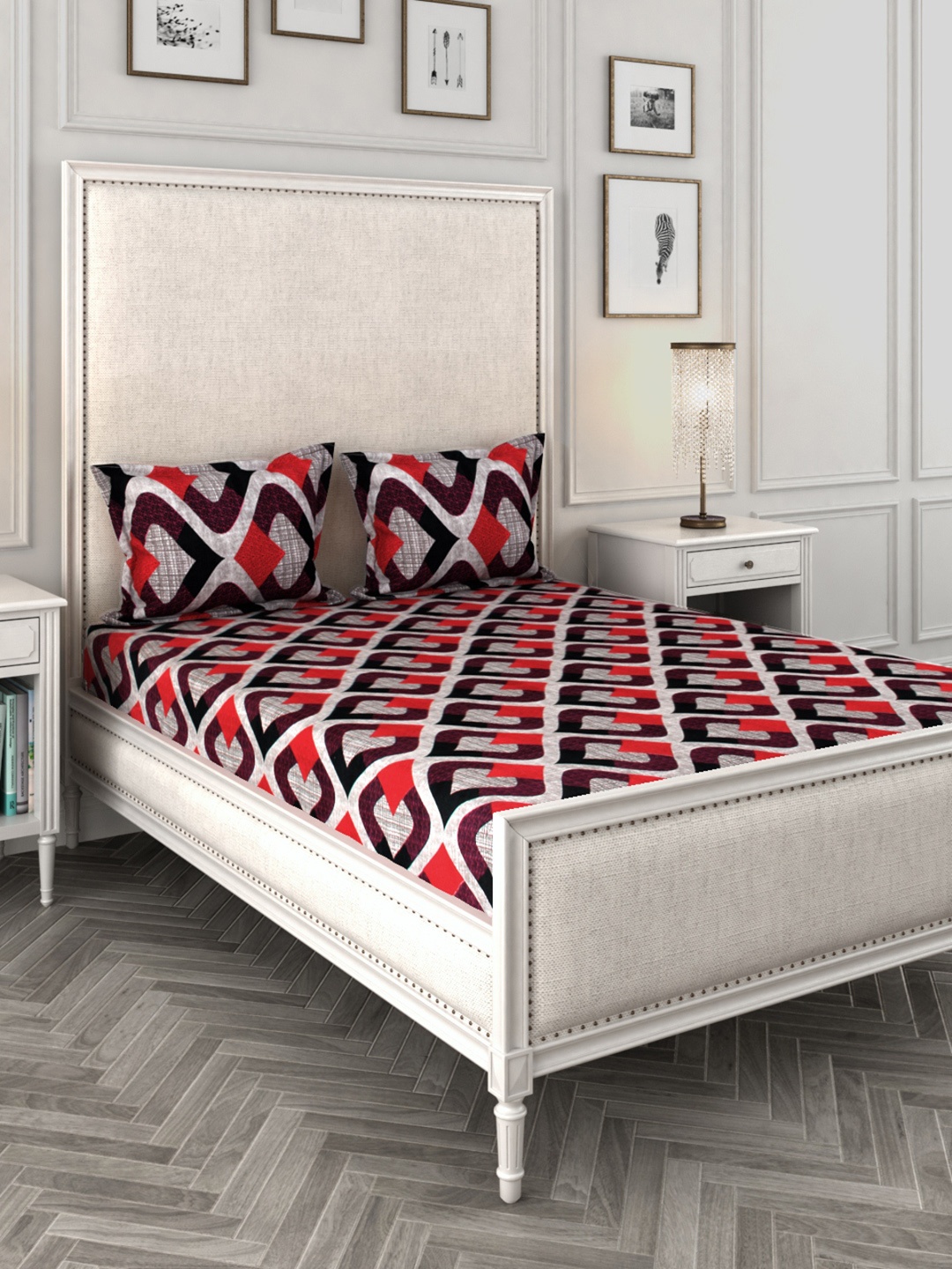 ROMEE Multicoloured Geometric 144 TC Cotton 1 Queen Bedsheet with 2 Pillow Covers, Multi
ROMEE Multicoloured Geometric 144 TC Cotton 1 Queen Bedsheet with 2 Pillow Covers, Multi