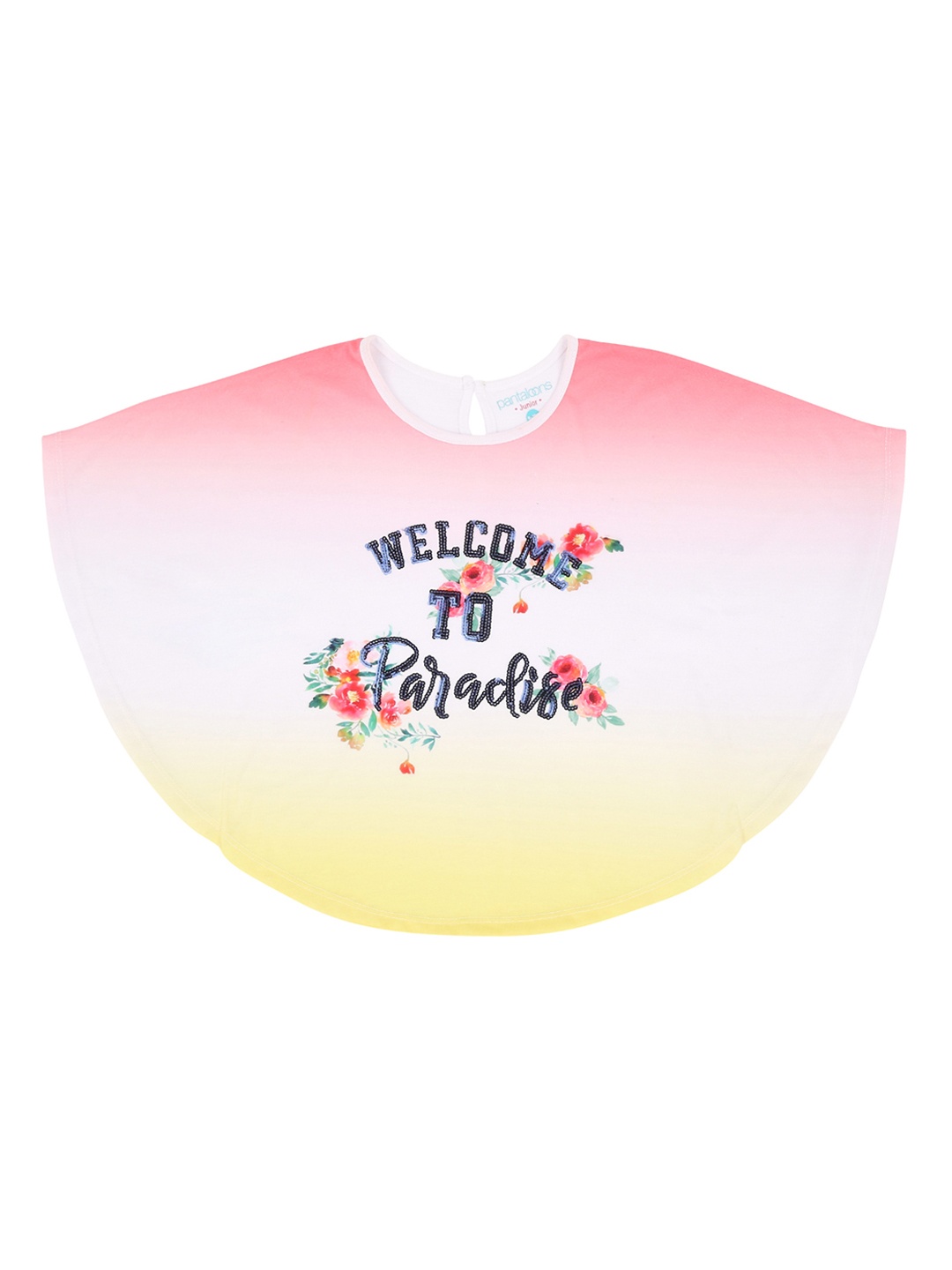 Pantaloons Junior Girls Yellow Printed Round Neck Pure Cotton T-shirt
