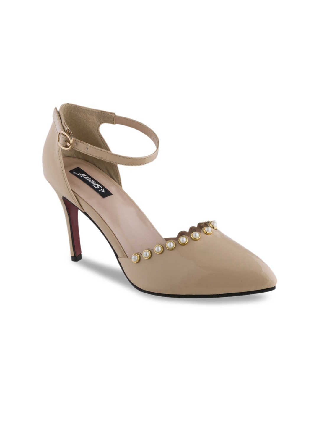 Sherrif Shoes Women Beige Solid Heels