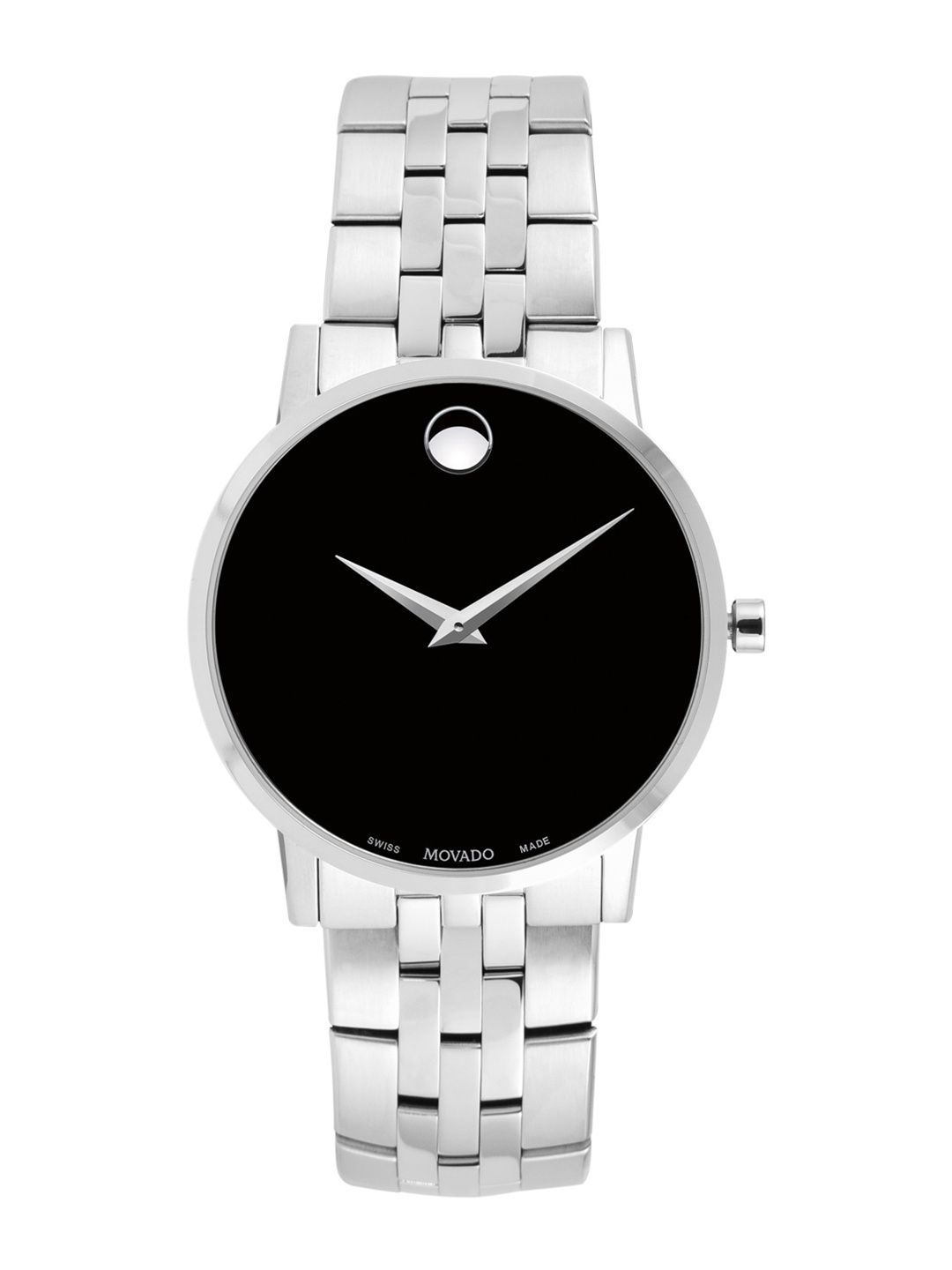 MOVADO Men Black & Silver-Toned Swiss-Made Analogue Watch 607199
