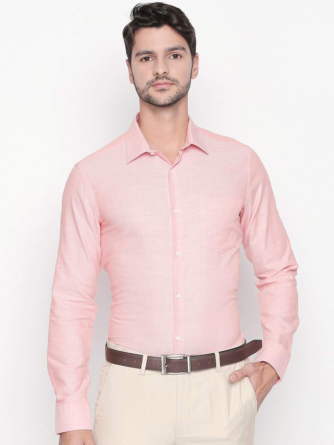 RICHARD PARKER by Pantaloons Men Pink Slim Fit Self Design Formal Shirt
RICHARD PARKER by Pantaloons Men Pink Slim Fit Self Design Formal Shirt